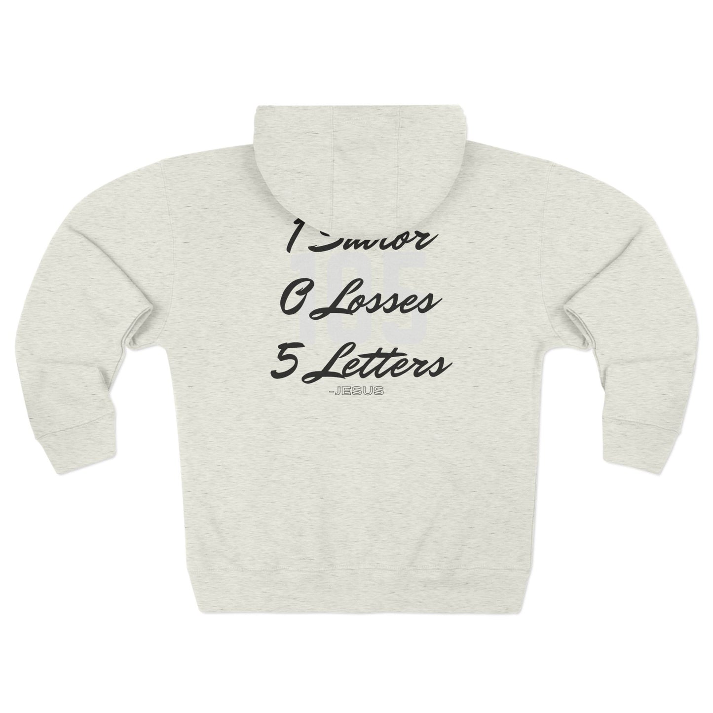 Adult 105 Christian Black and White Letters Hoodie Zipper