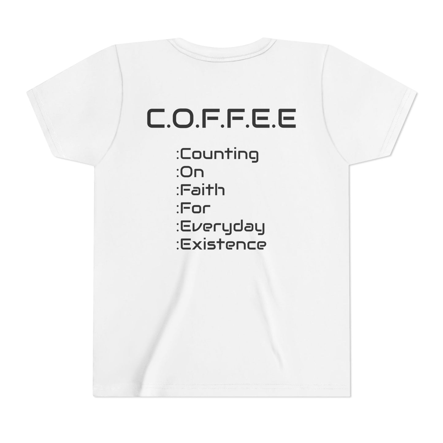Youth Adult Coffee Christian Black Words Only