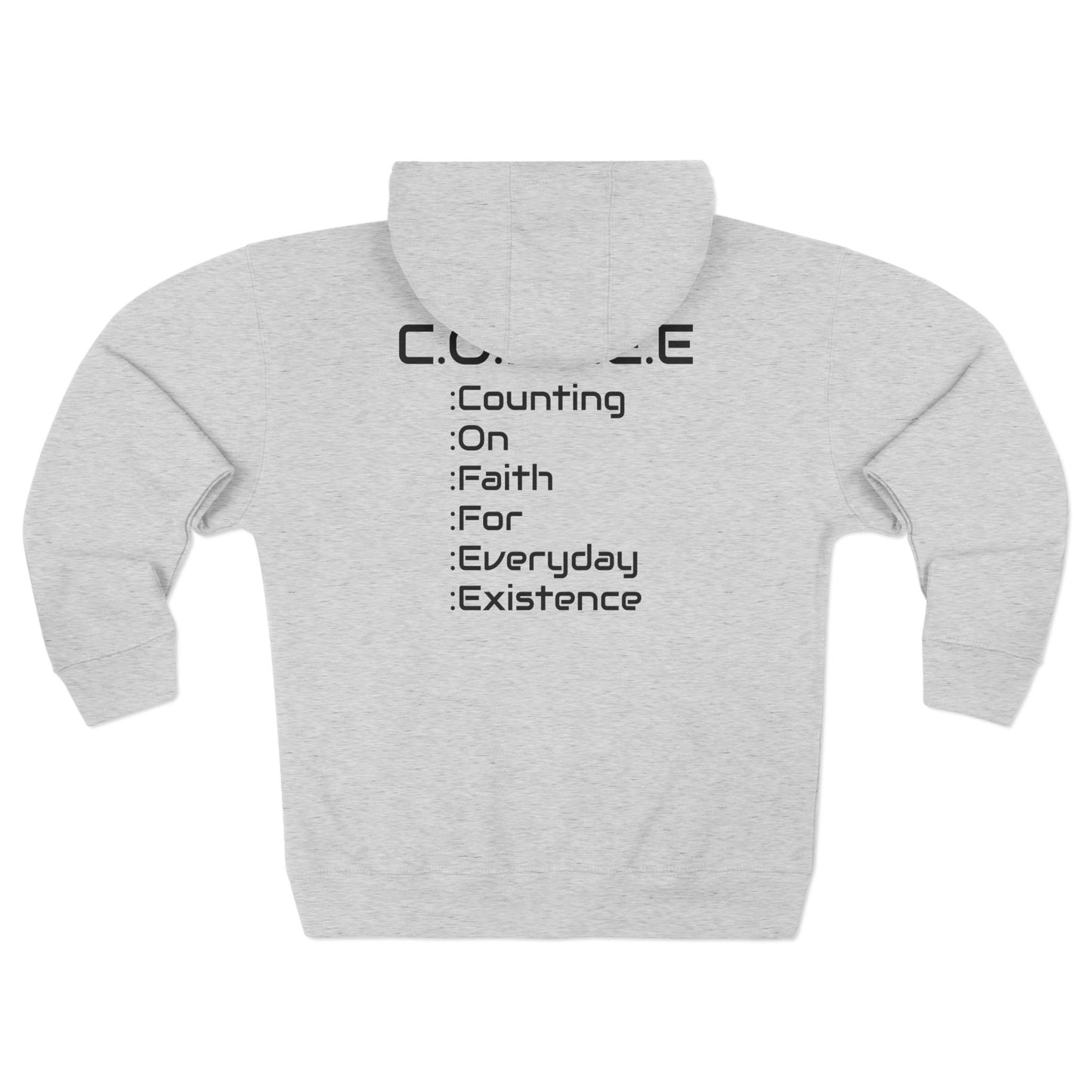 Adult Coffee Christian Black Words Only Hoodie Zipper