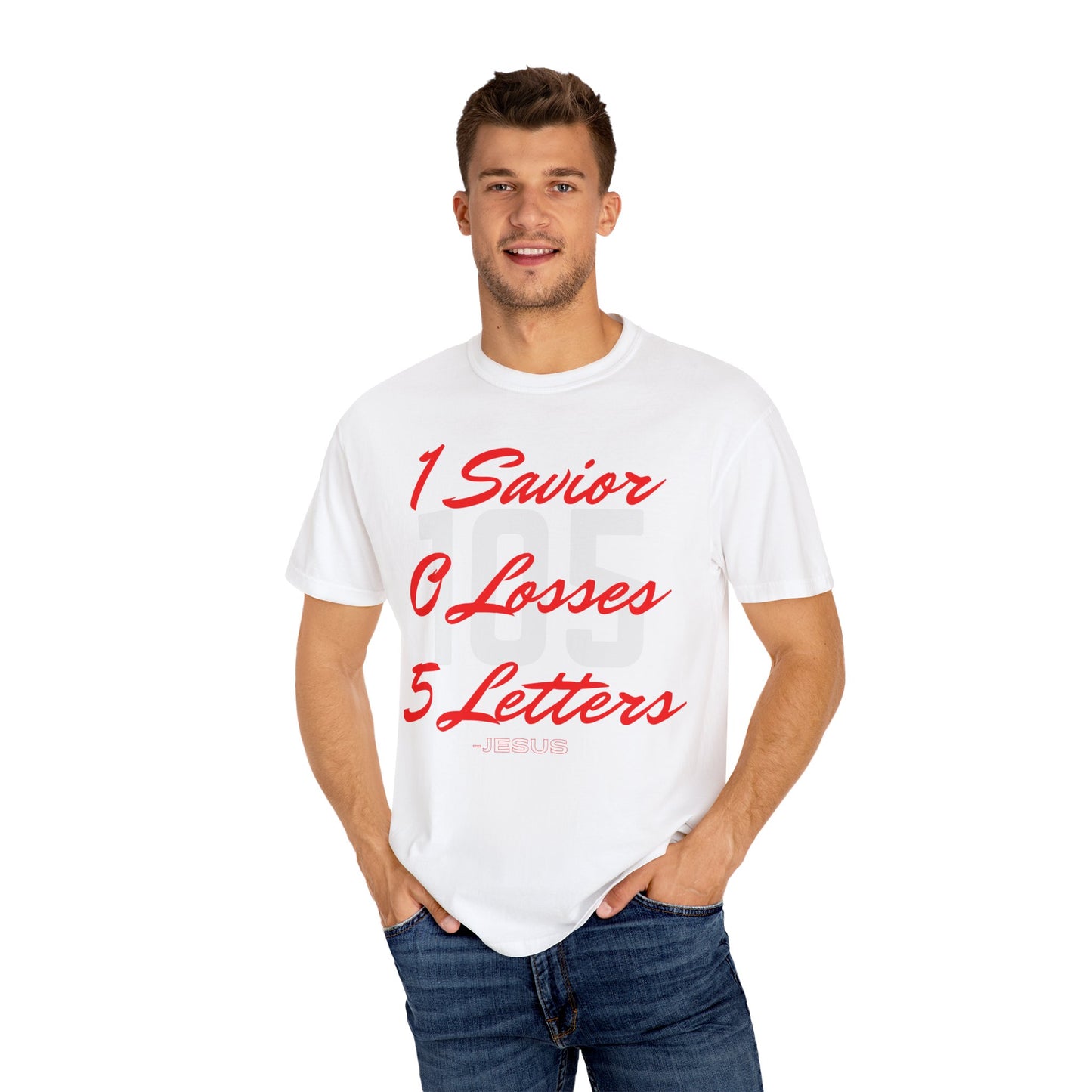 Adult 105 Christian Red and White Letters
