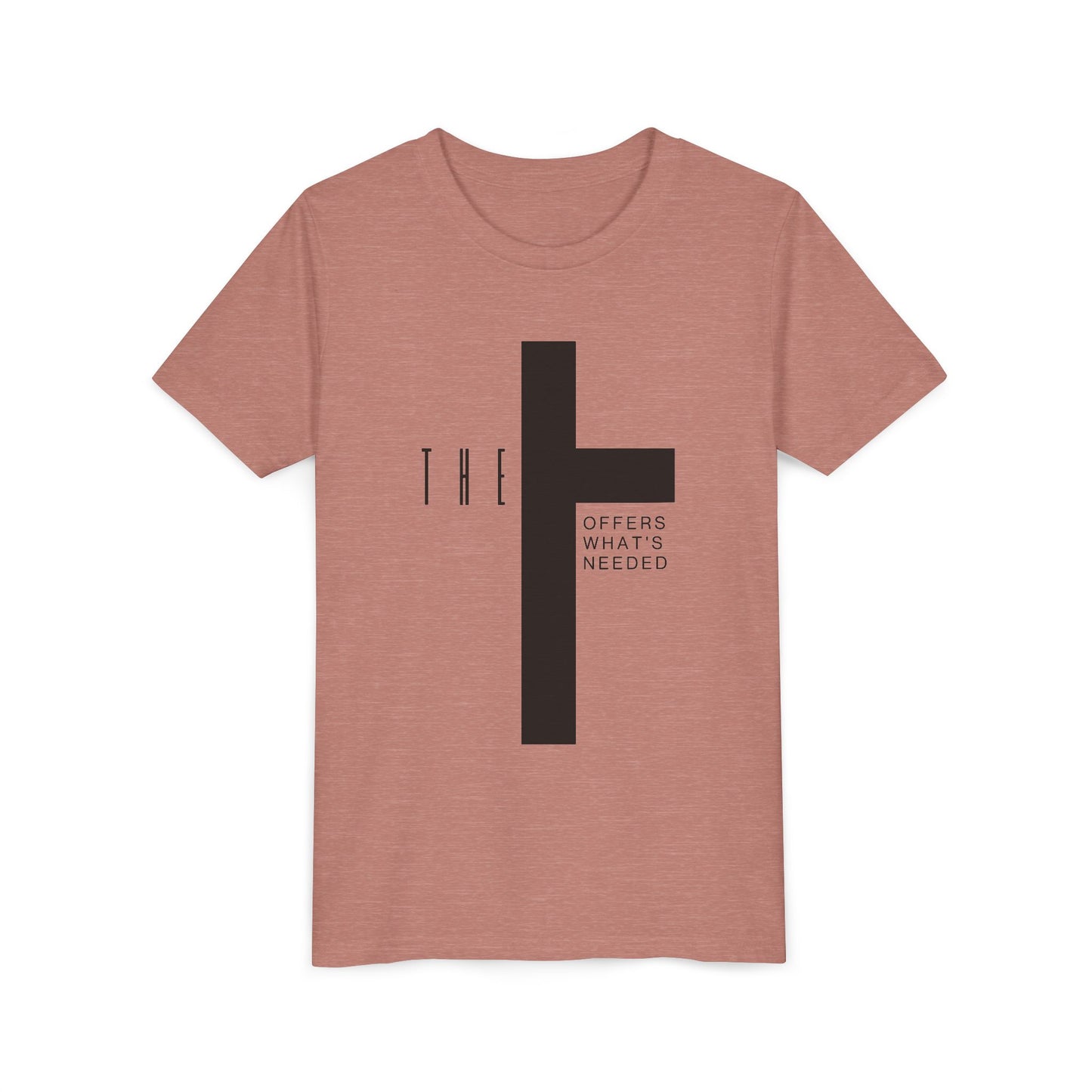 Youth T-Town Christian Black Letters & Cross