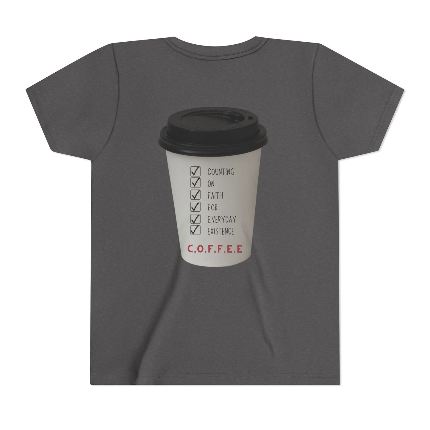 Youth Adult Coffee Christian White Letters & Image