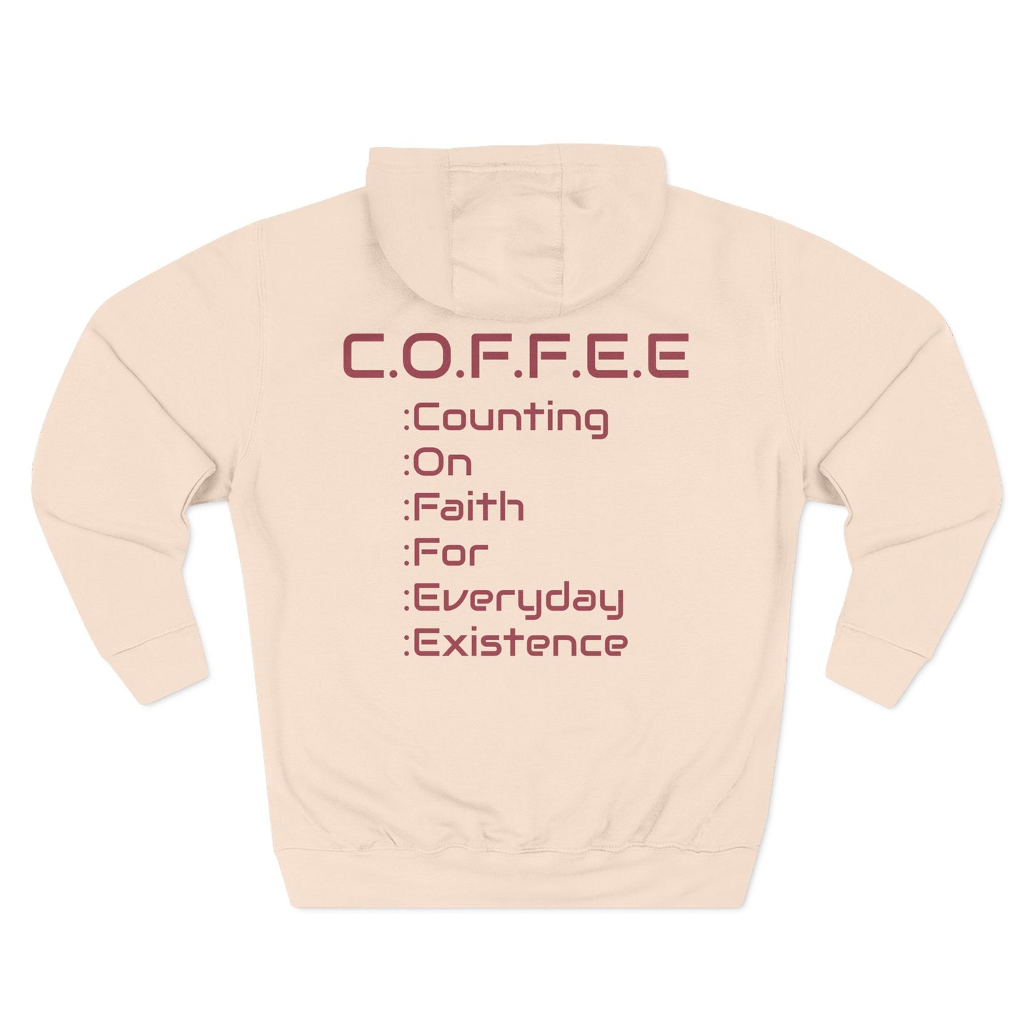 Adult Coffee Christian Marron Words Only Hoodie