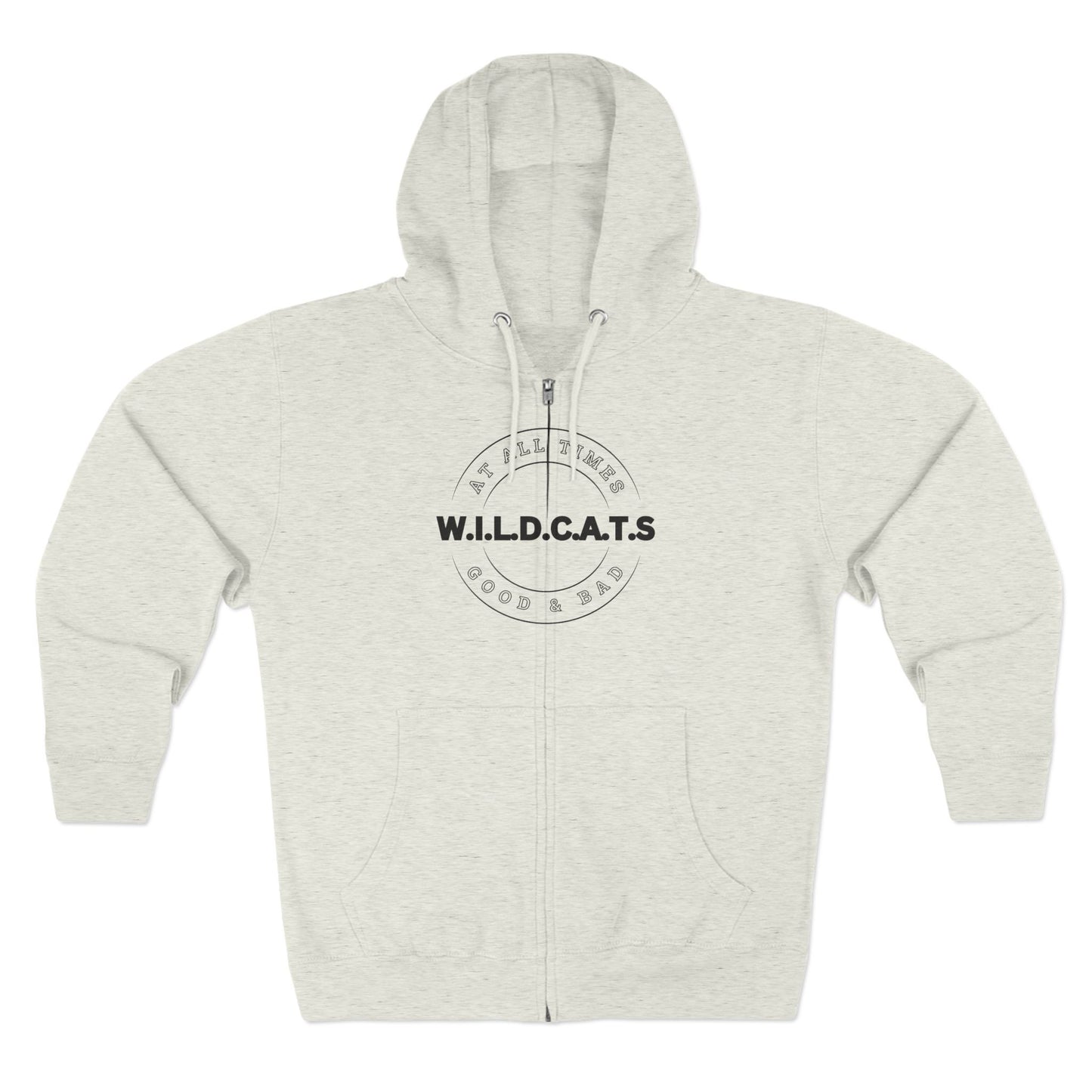 Wildcats Christian Black Letters & Picture Hoodie Zipper