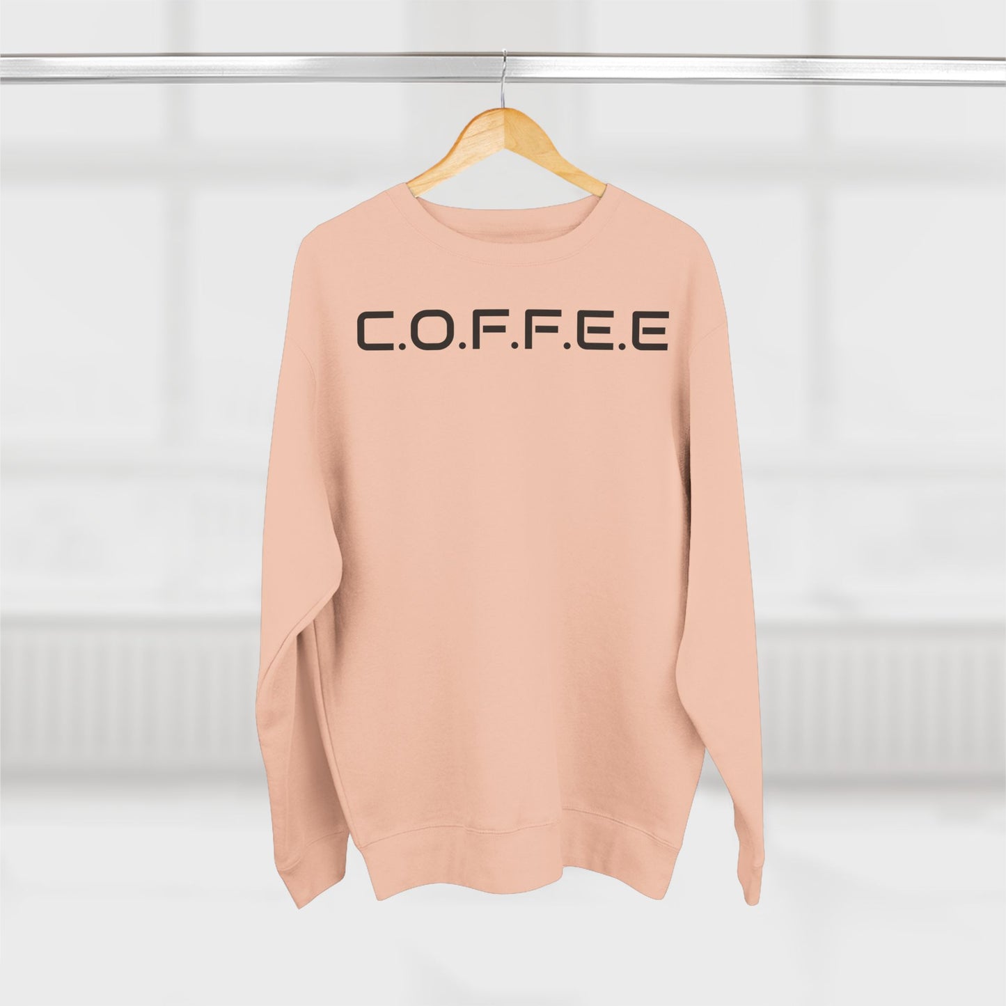 Adult Coffee Christian Black Words Only Crewneck