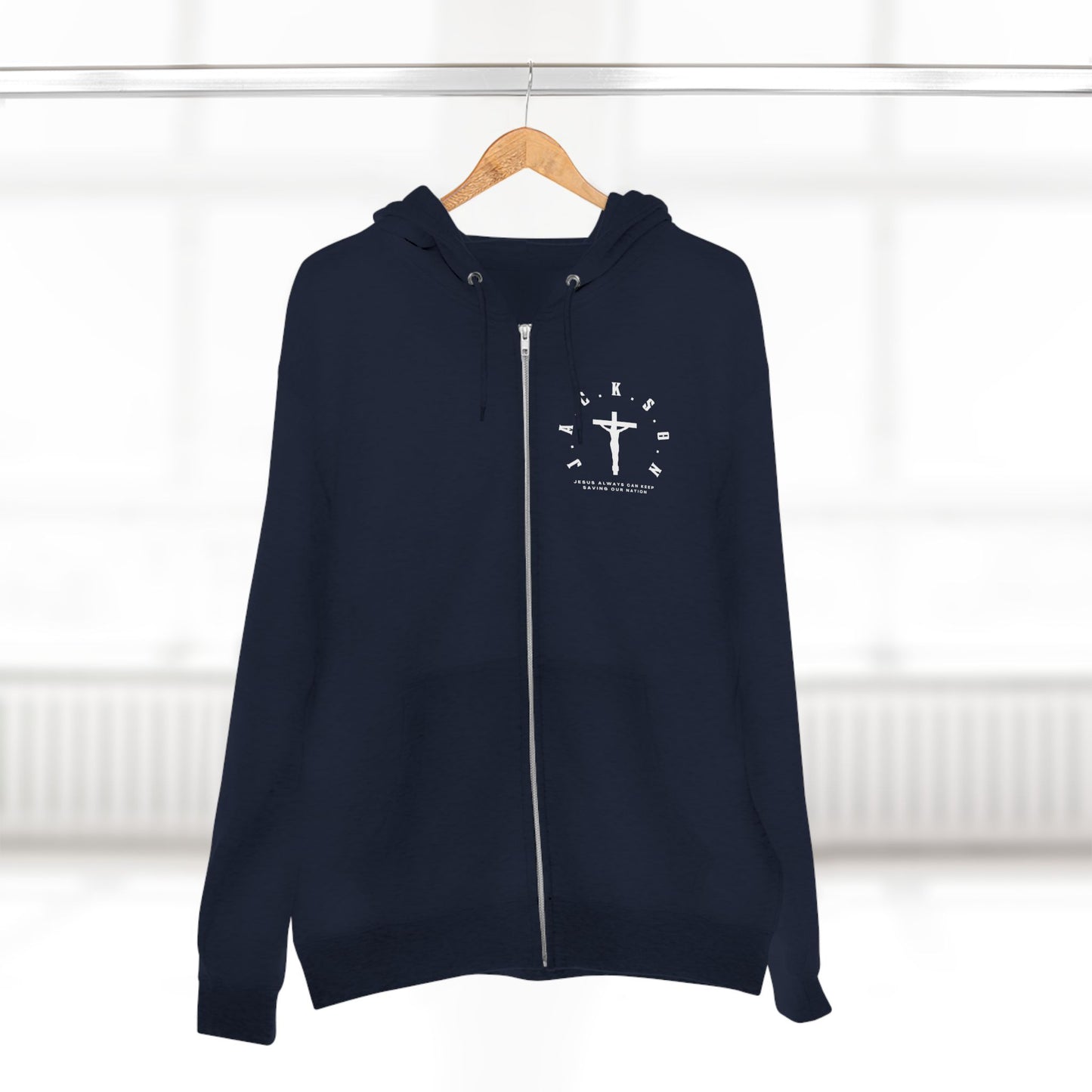 Jackson White Hoodie Zipper