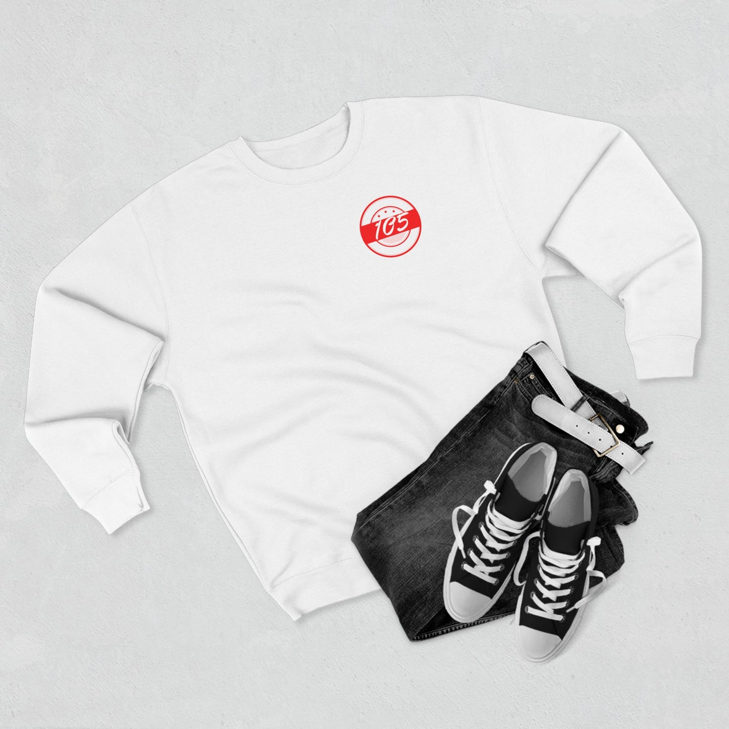Adult 105 Christian Red and White Letters Crewneck