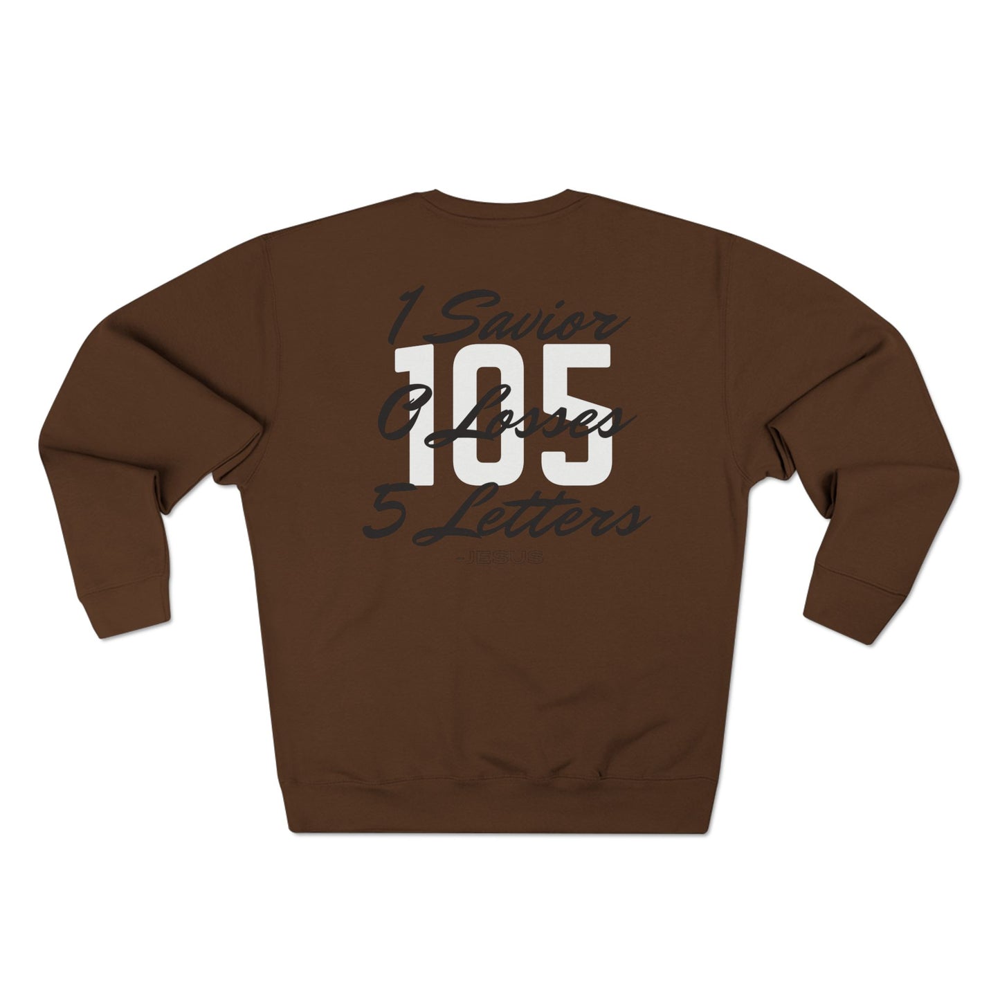 Adult 105 Christian Black and White Letters Crewneck