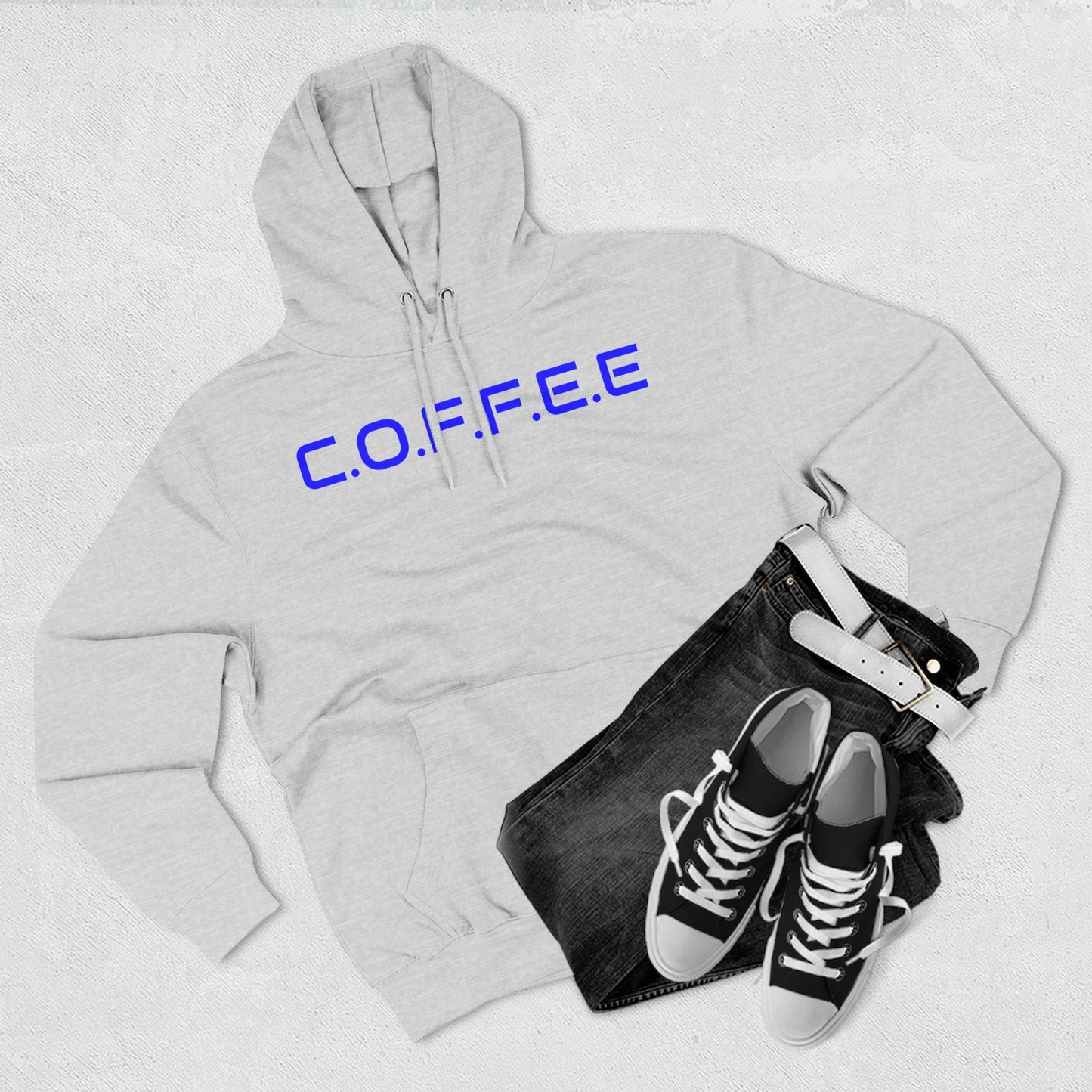 Adult Coffee Christian Blue Words Only Hoodie