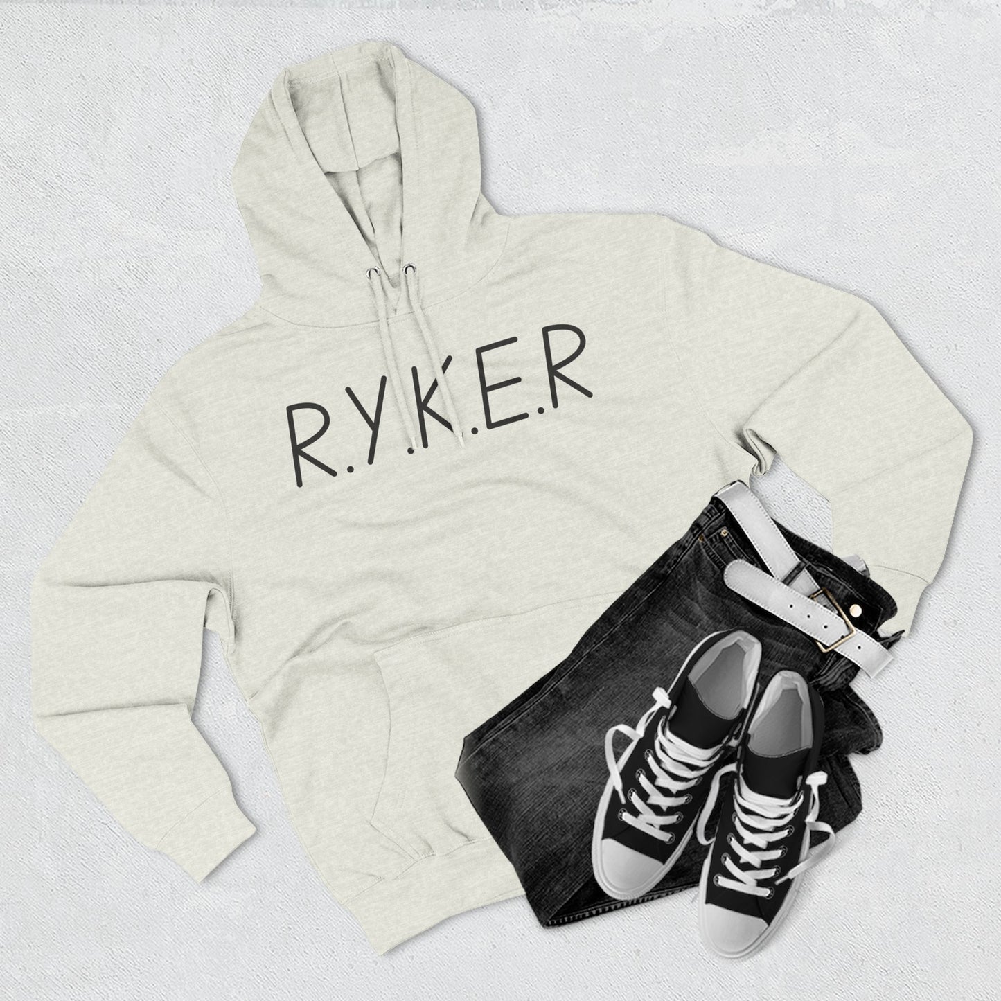 RYKER Christian Black Letters Hoodie