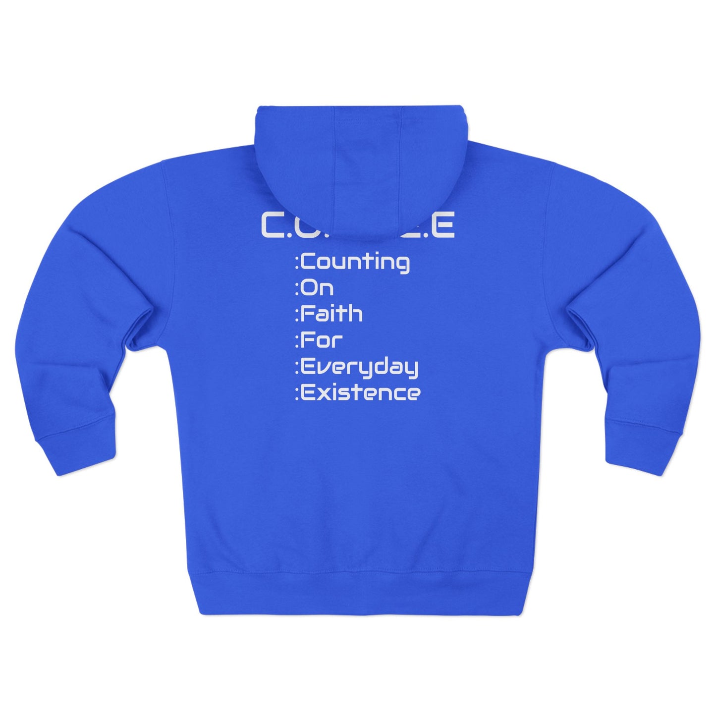 Adult Coffee Christian White Words Only Hoodie Zipper