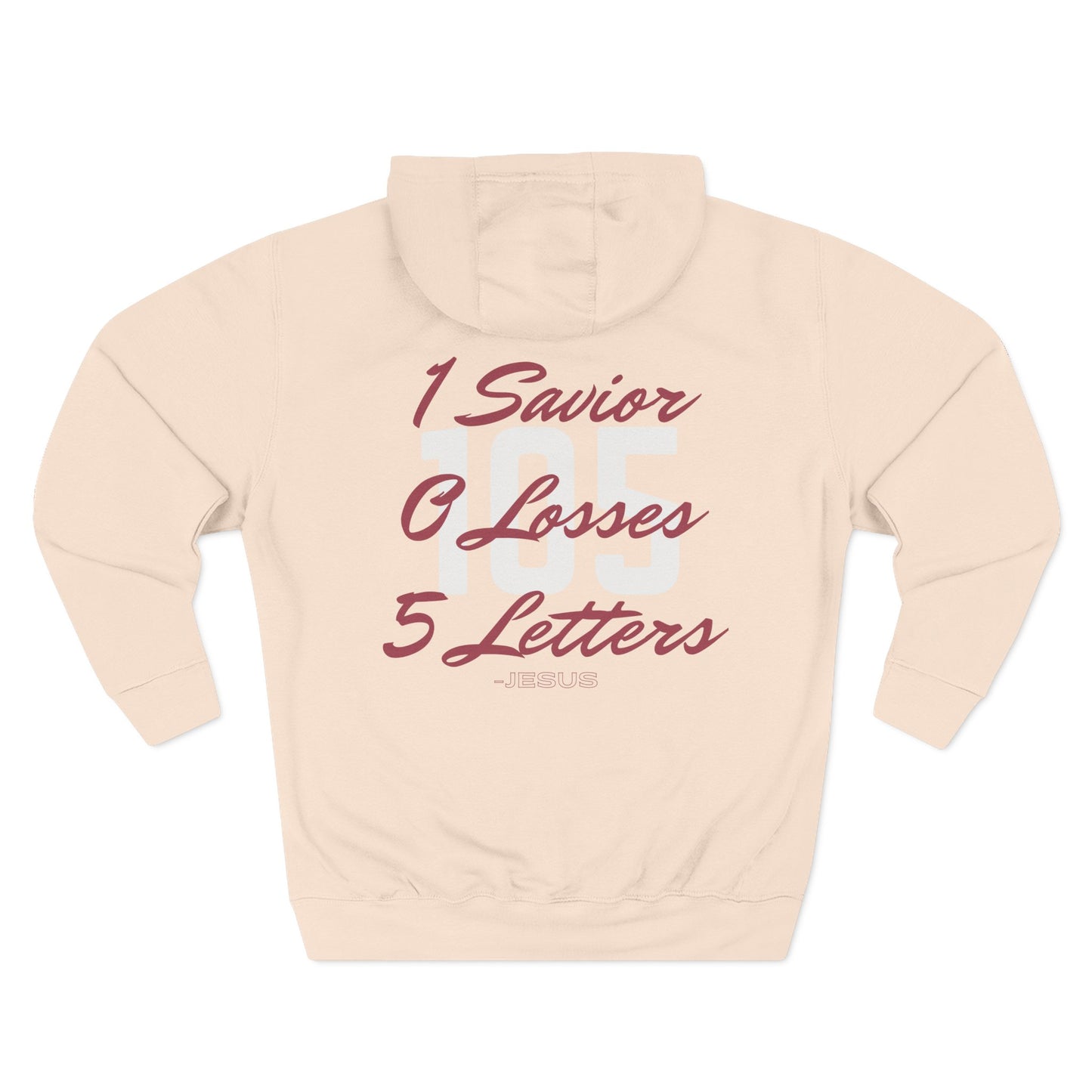Adult 105 Christian Marron and White Letters Hoodie