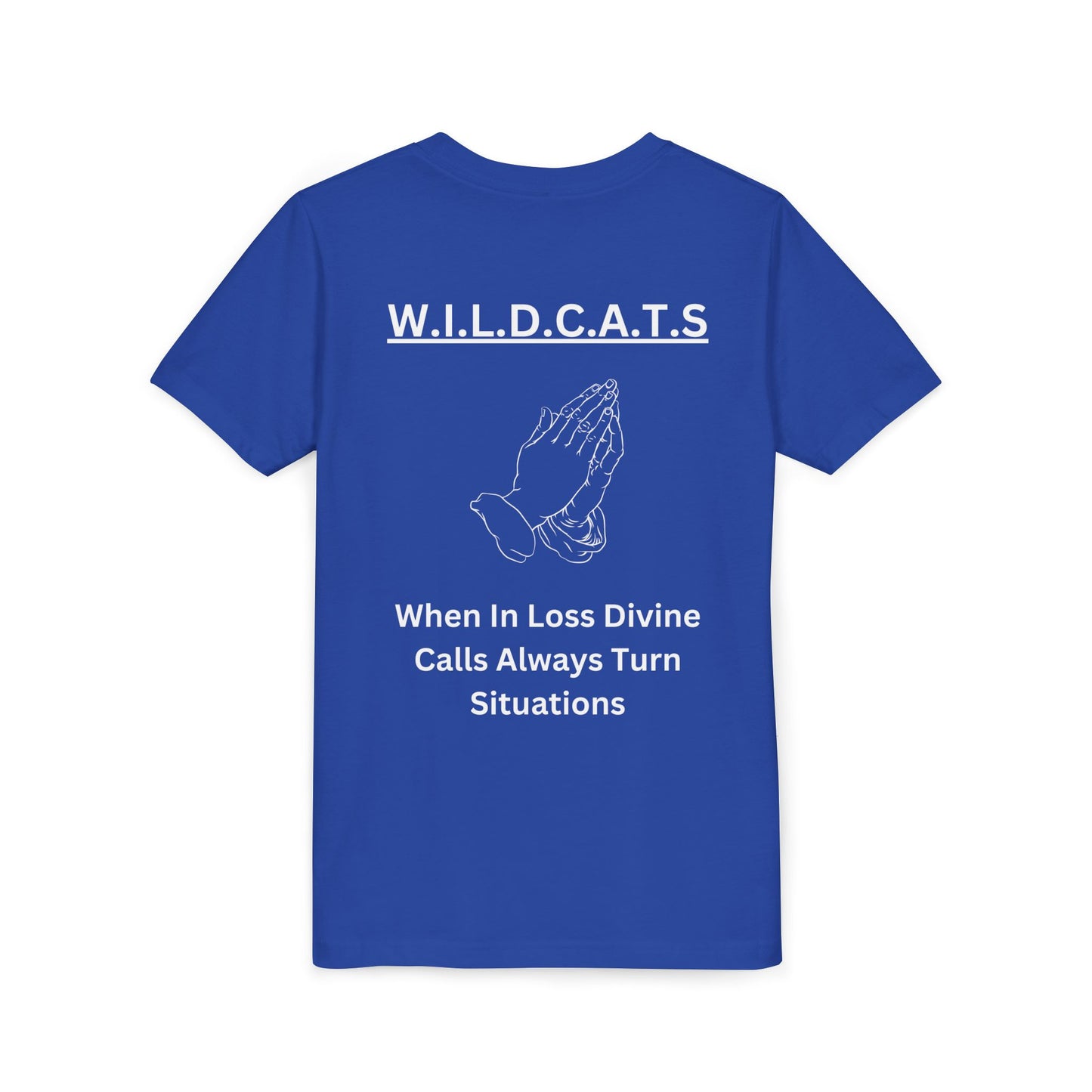 Youth Wildcats Christian White Letters & Picture