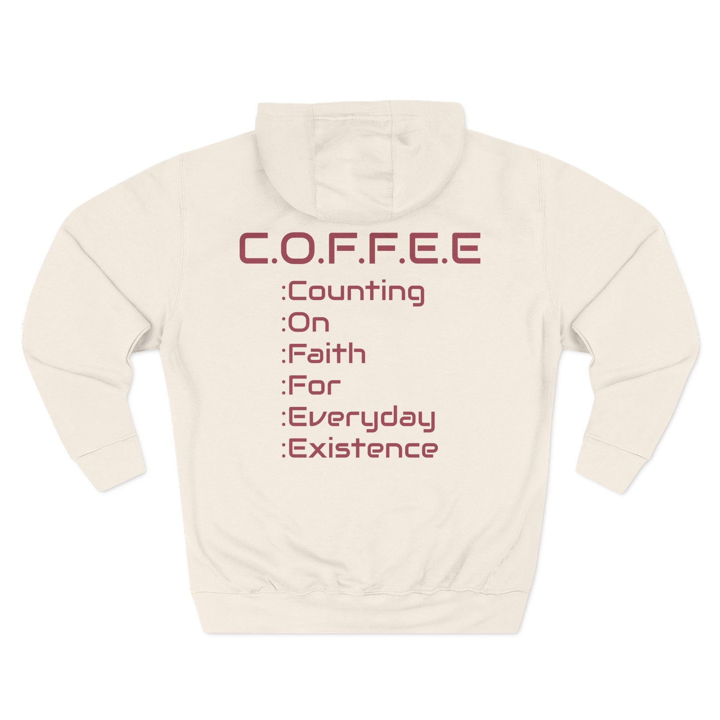 Adult Coffee Christian Marron Words Only Hoodie