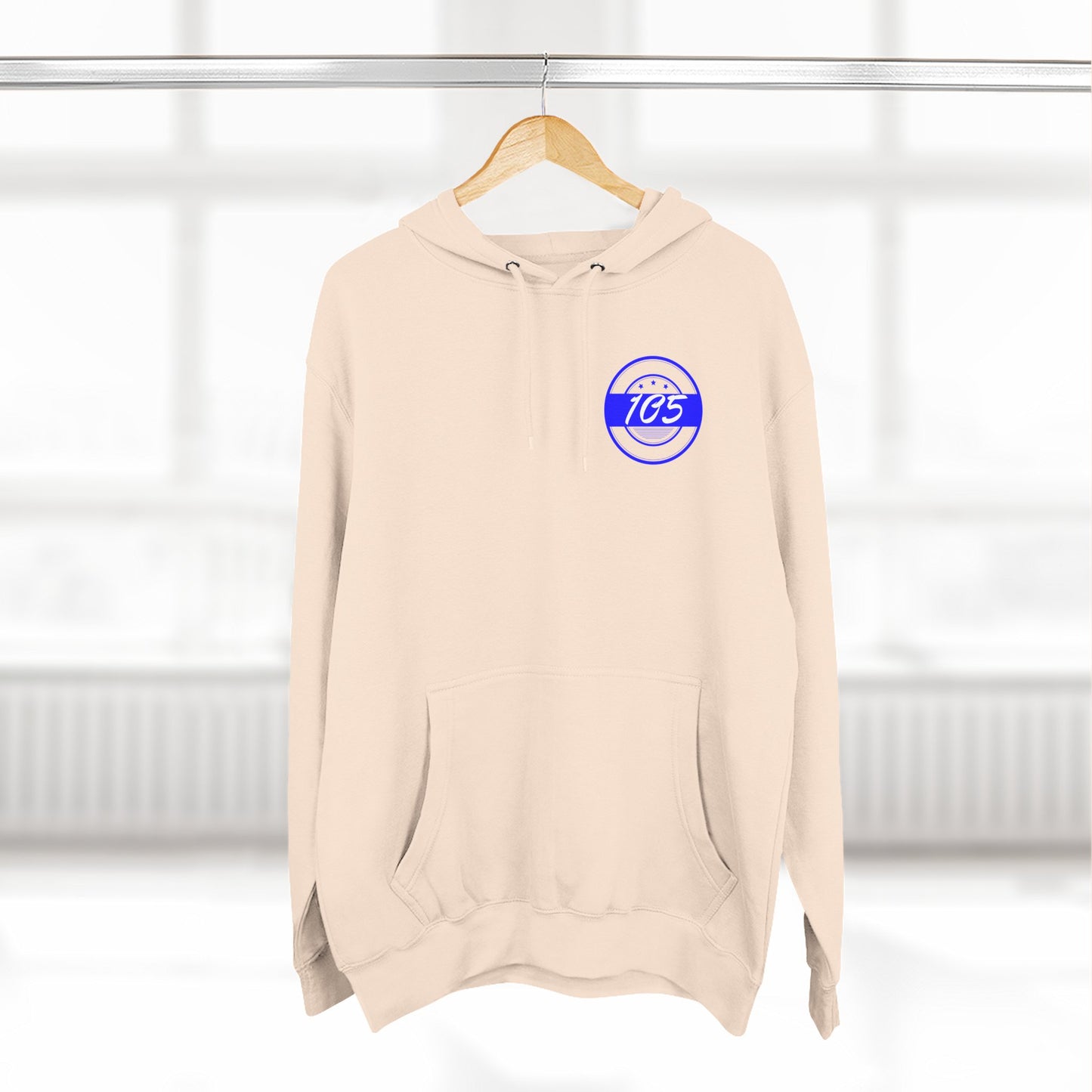 Adult 105 Christian Blue and White Letters Hoodie
