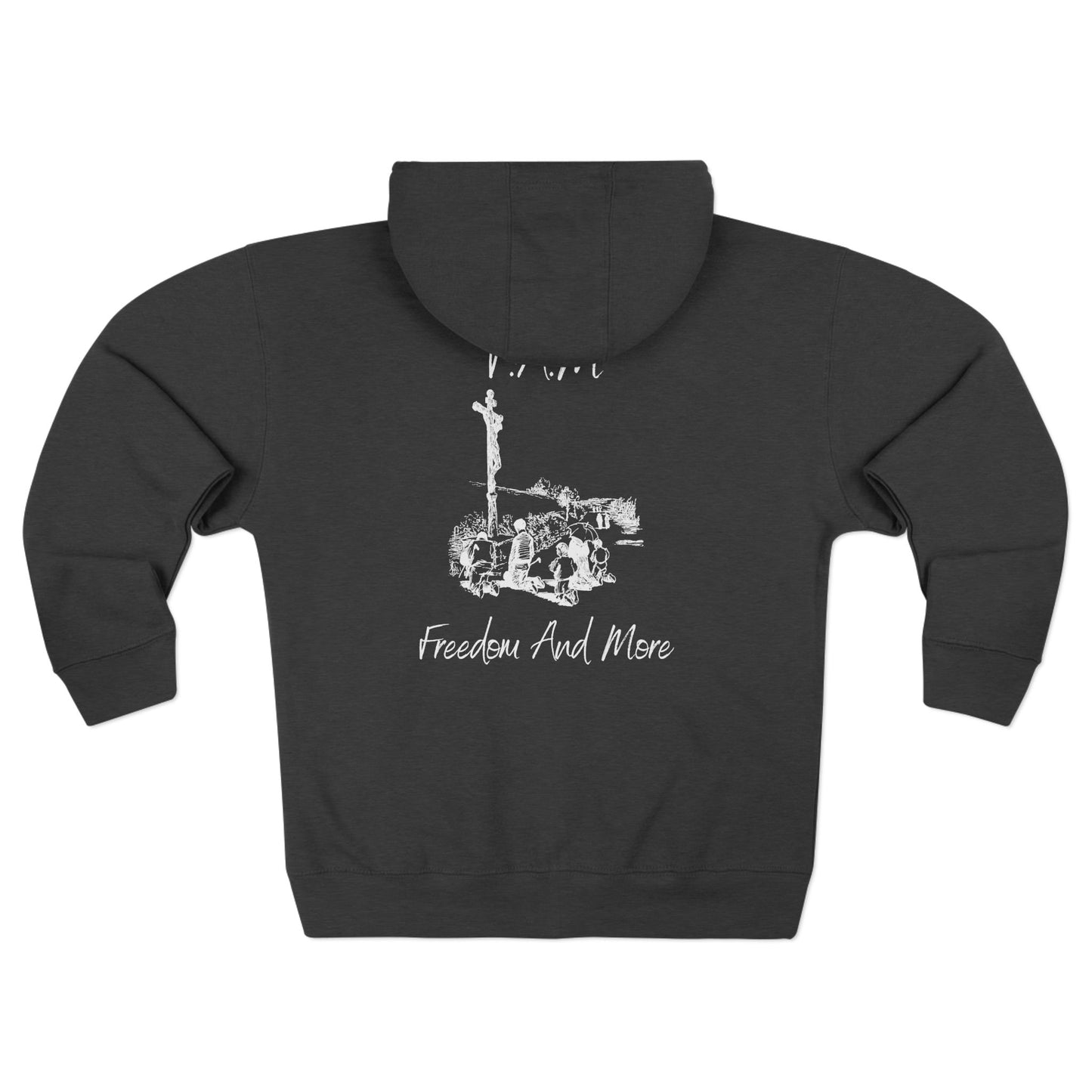 Fam Hoodie White Words Zipper