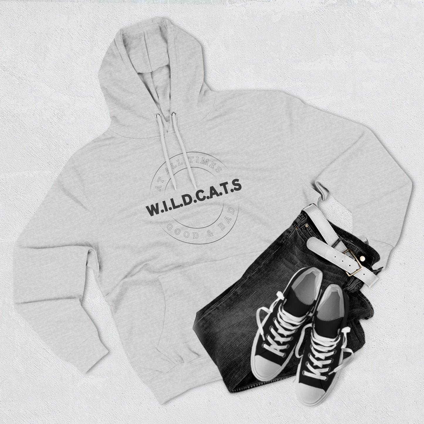 Wildcats Christian Black Letters & Picture Hoodie