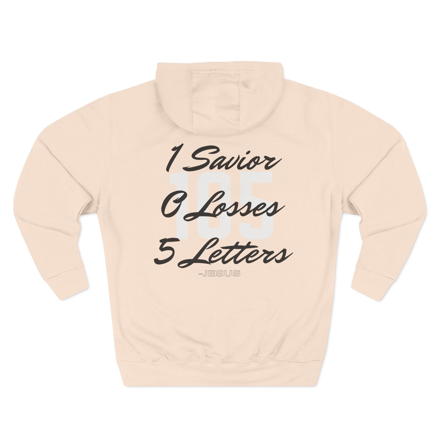 Adult 105 Christian Black and White Letters Hoodie