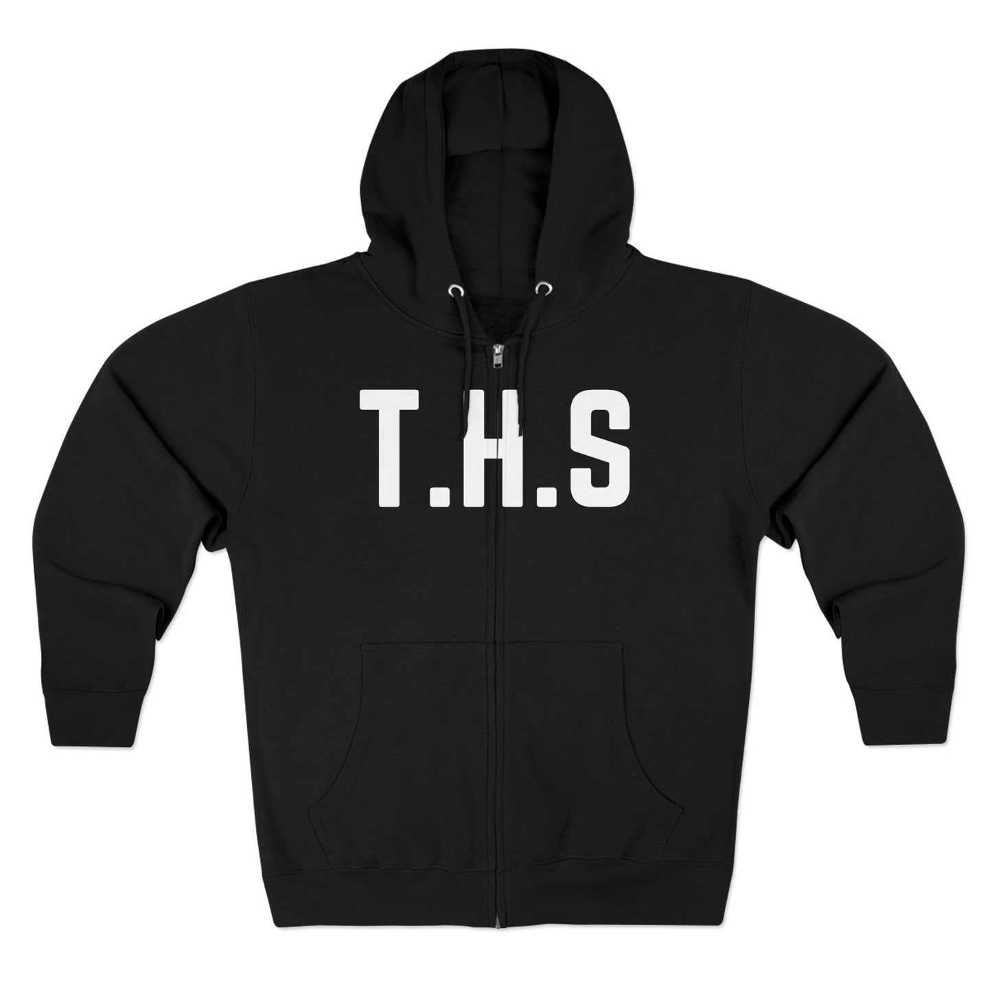 Adult T.H.S Trusting His Spirit Specialty Hoodie White Letters Zipper