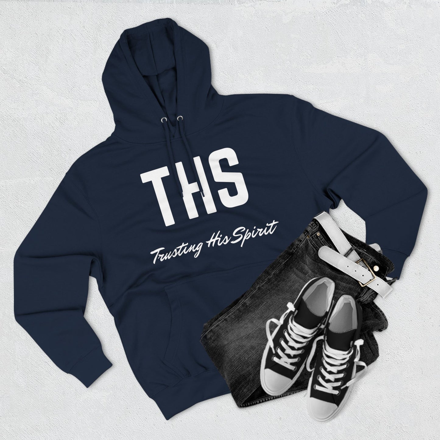 Adult THS Christian White Letters Hoodie