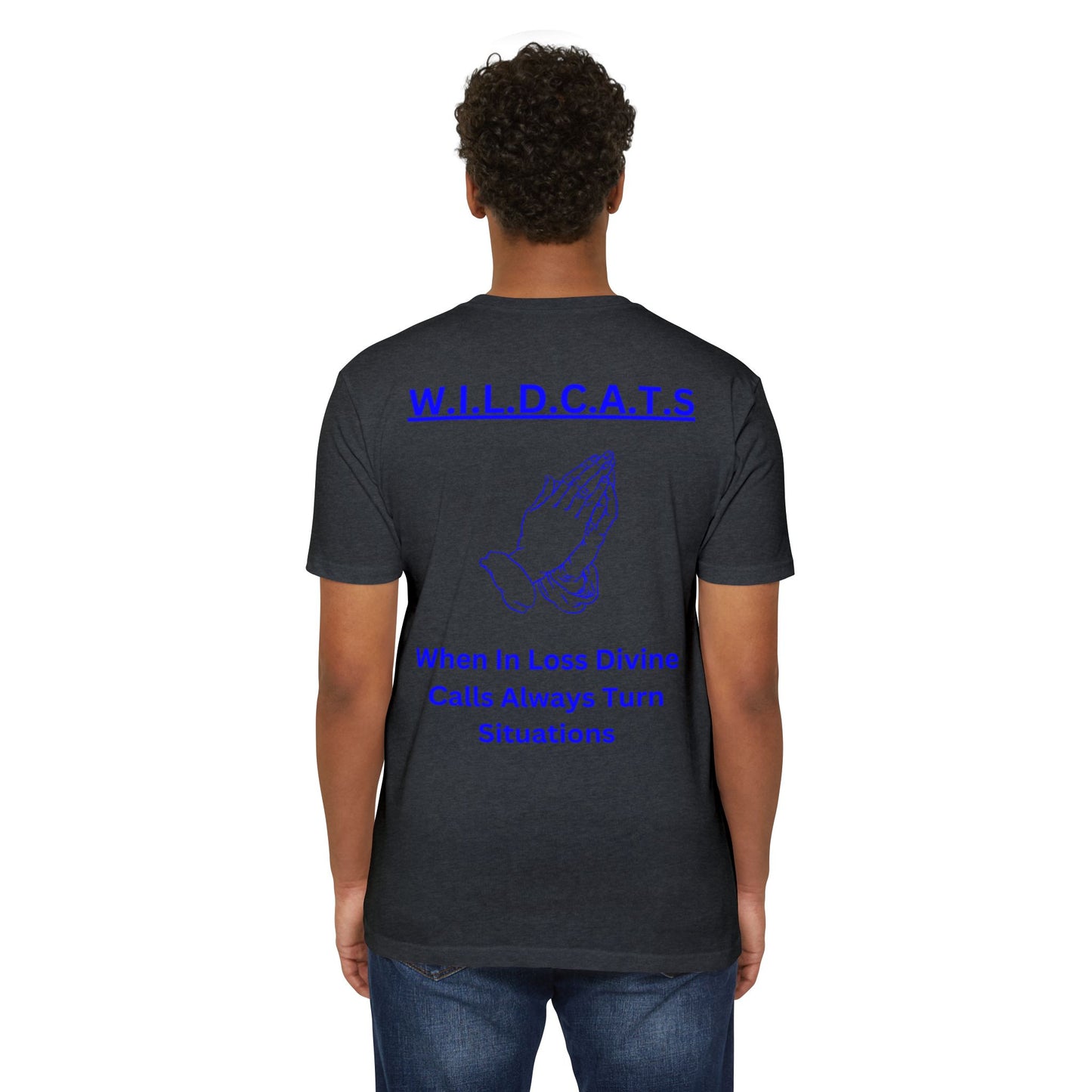 Wildcats Christian Blue Letters & Picture