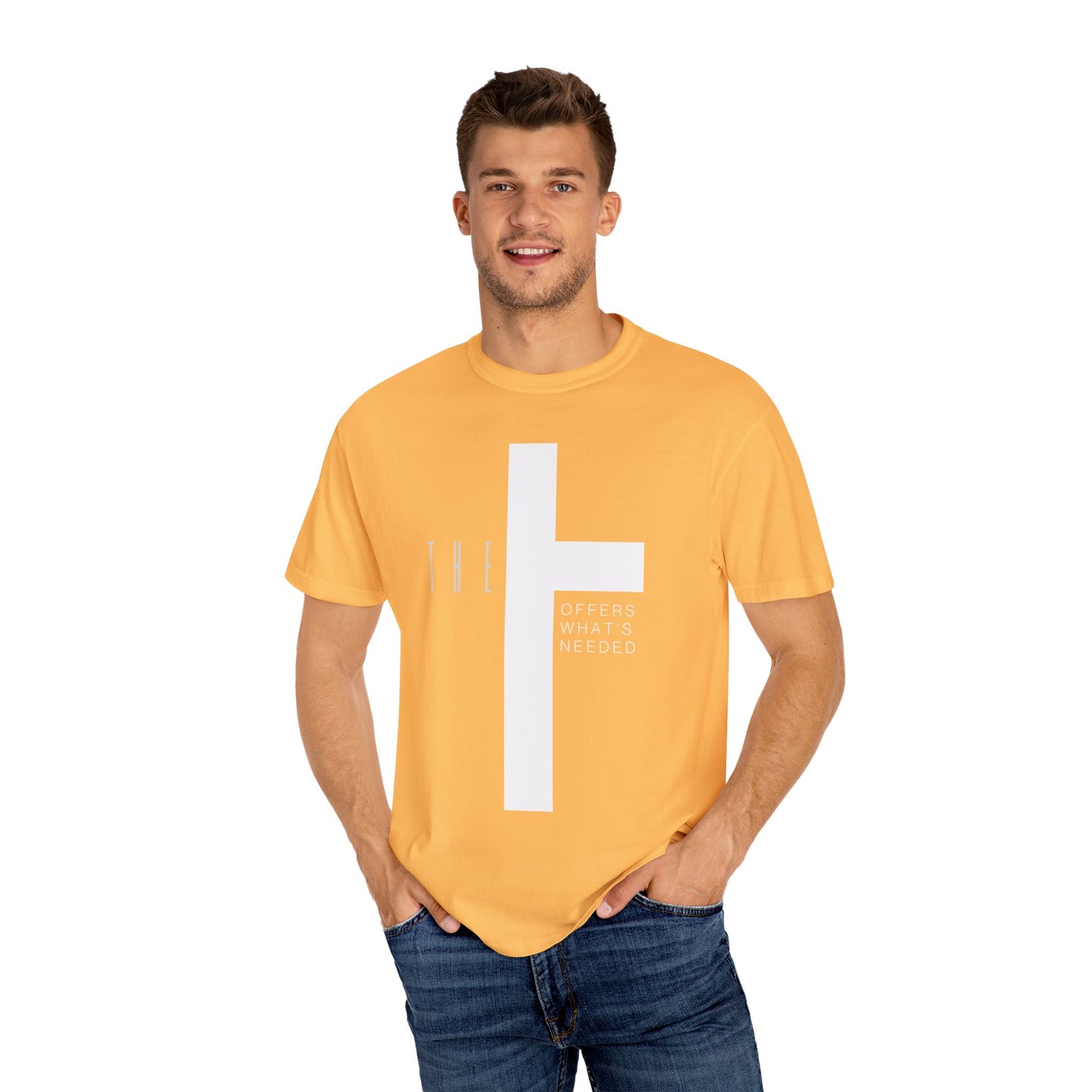 Adult T-Town Christian White Letters & Cross