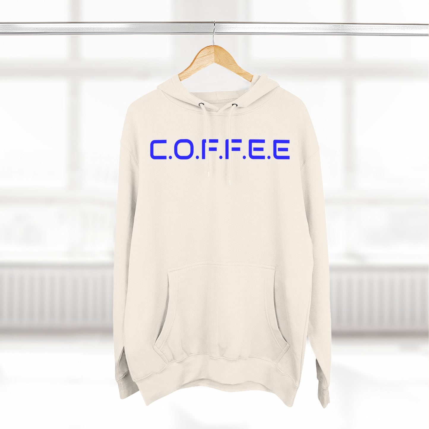 Adult Coffee Christian Blue Words Only Hoodie