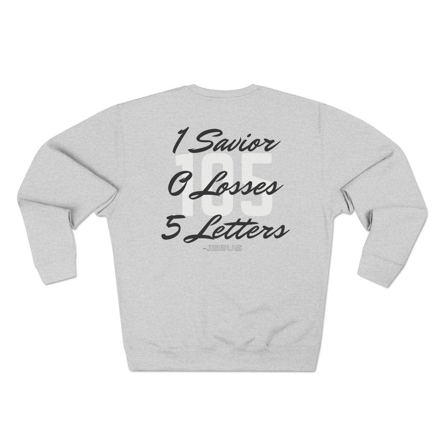 Adult 105 Christian Black and White Letters Crewneck
