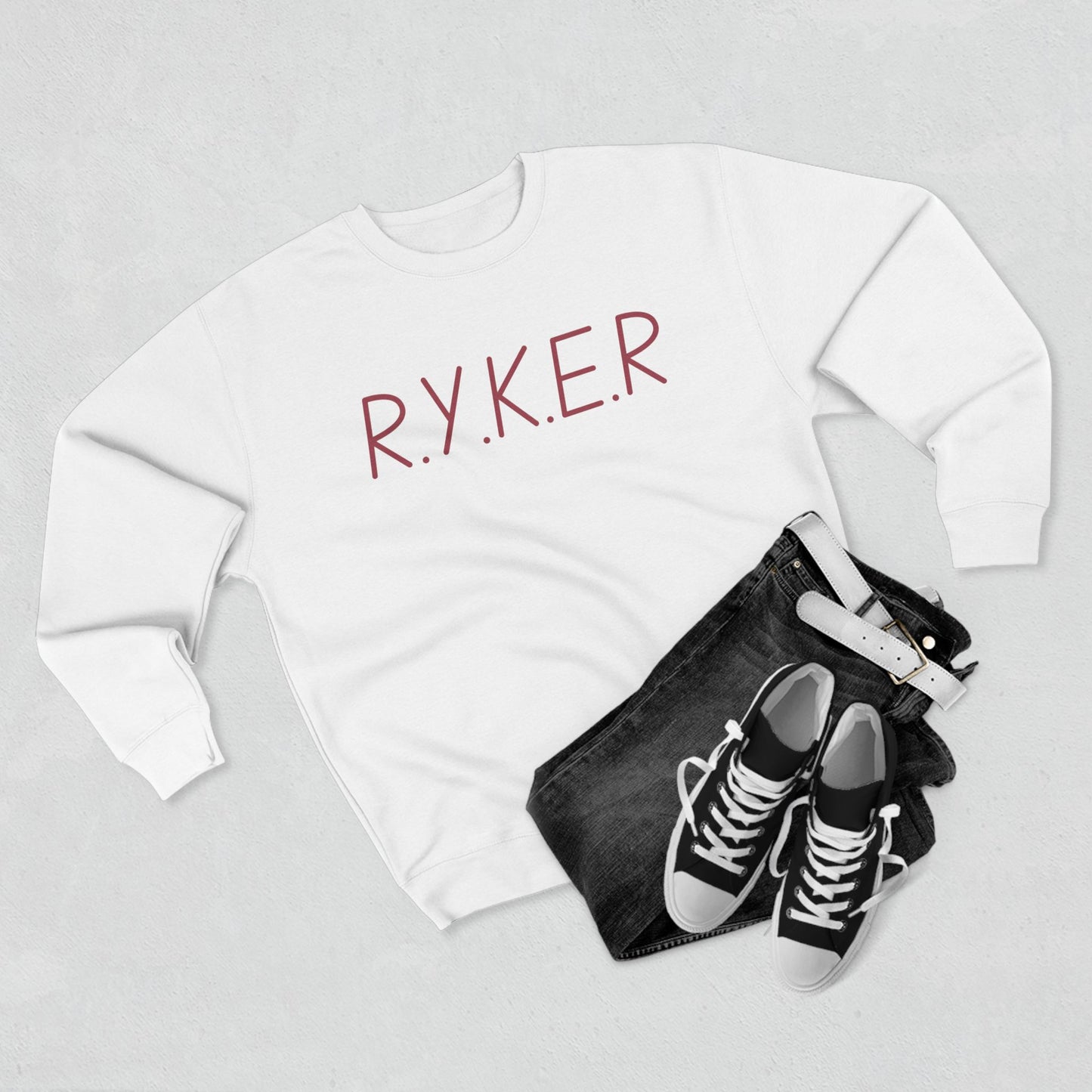 RYKER Christian Marron Letters Crewneck
