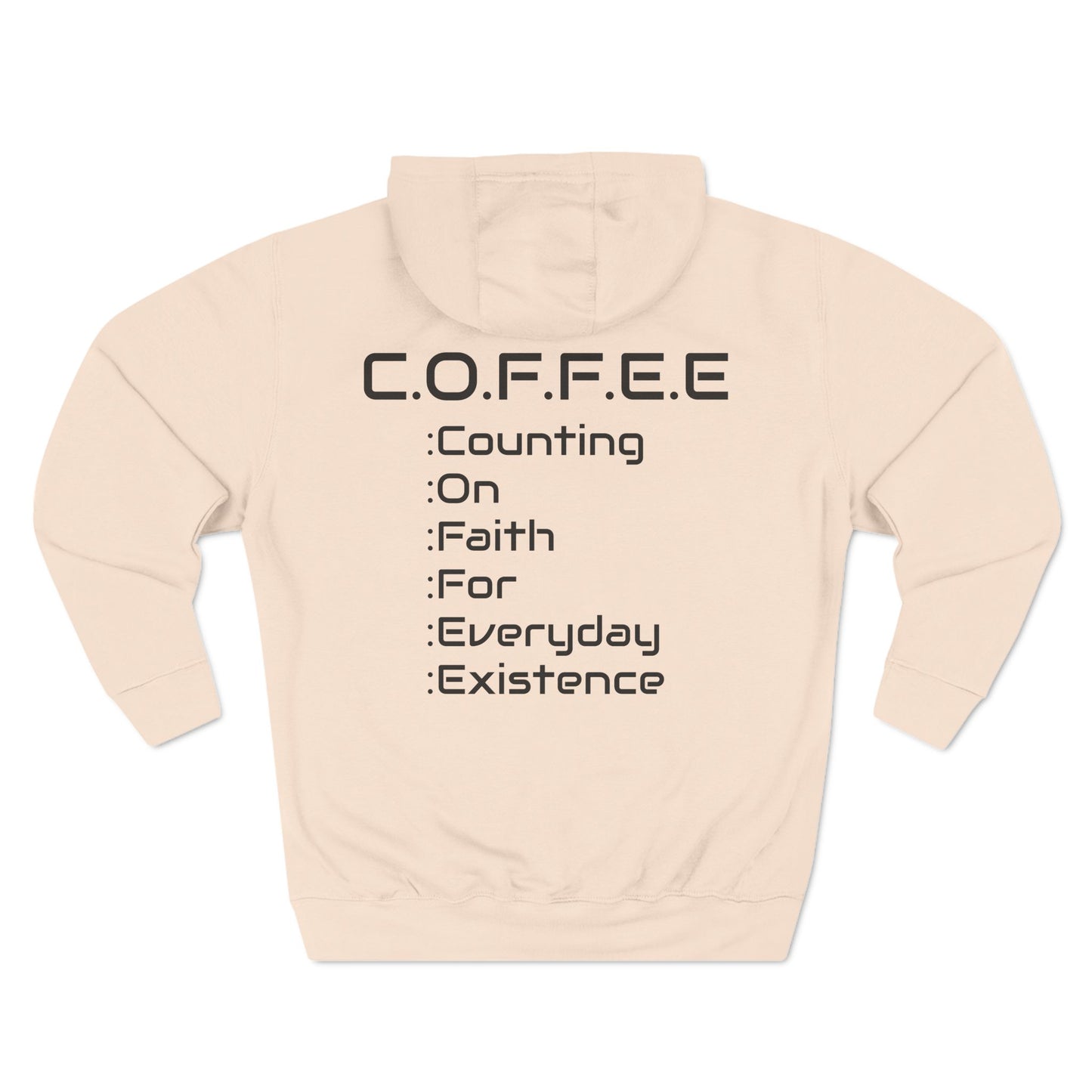 Adult Coffee Christian Black Words Only Hoodie