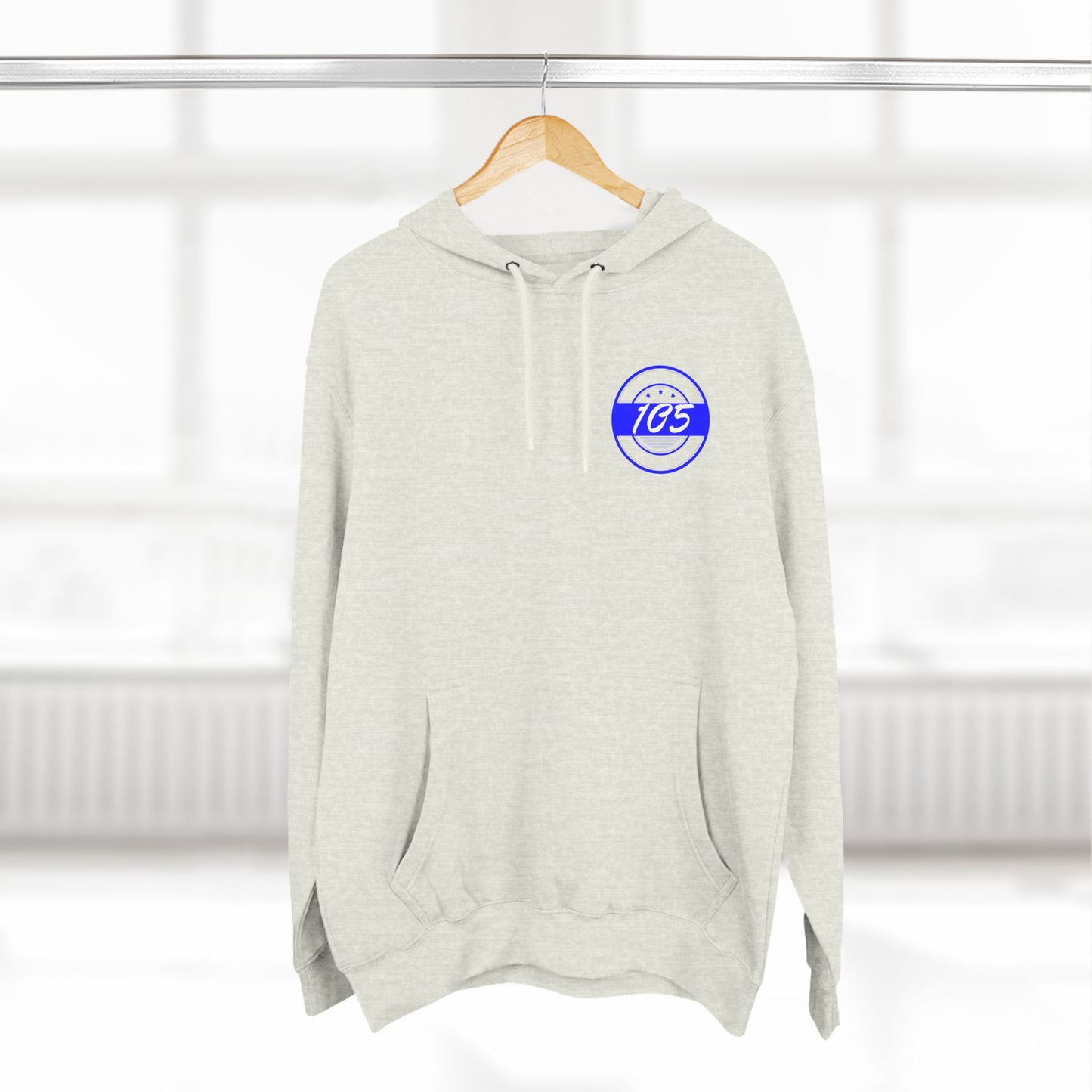 Adult 105 Christian Blue and White Letters Hoodie