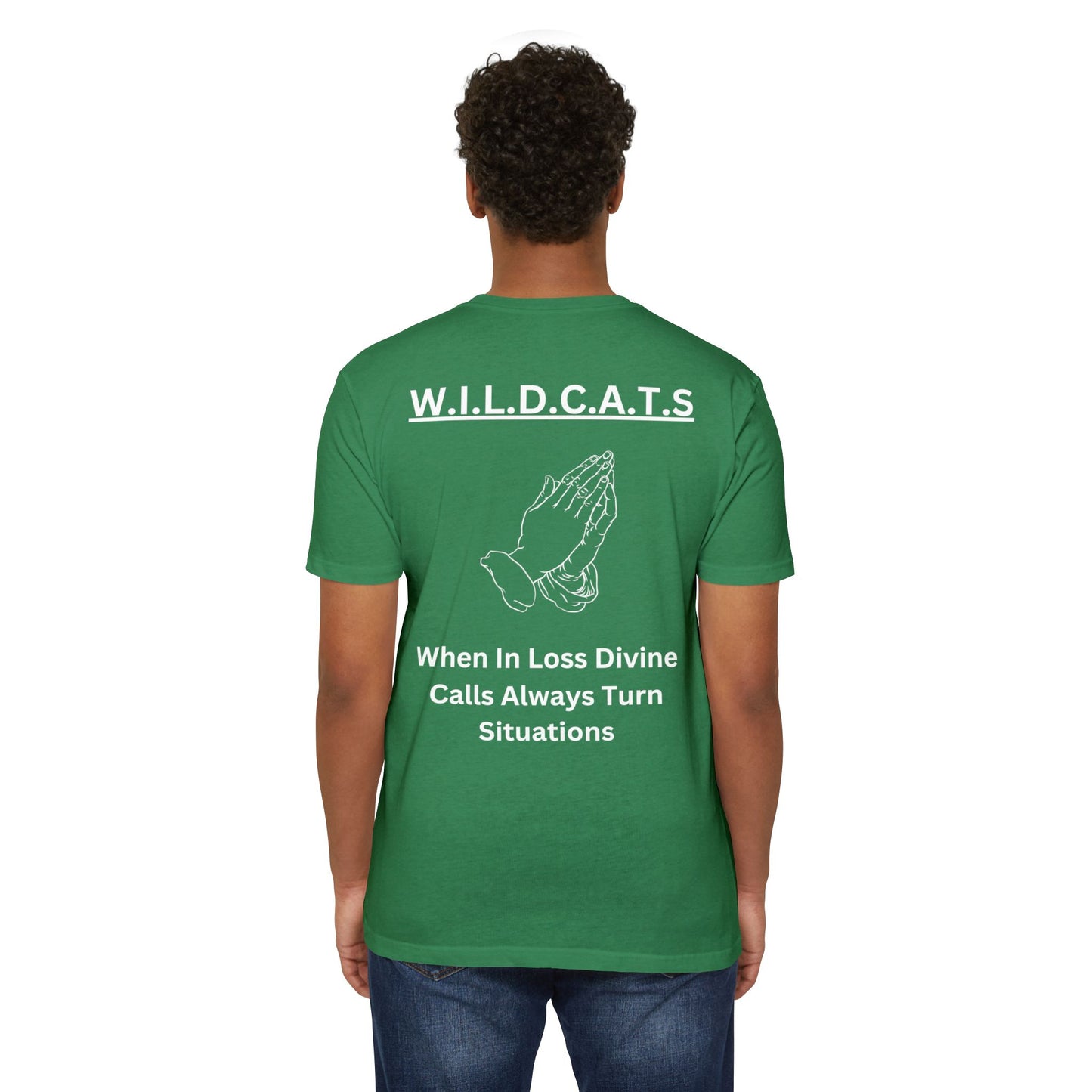 Wildcats Christian White Letters & Picture