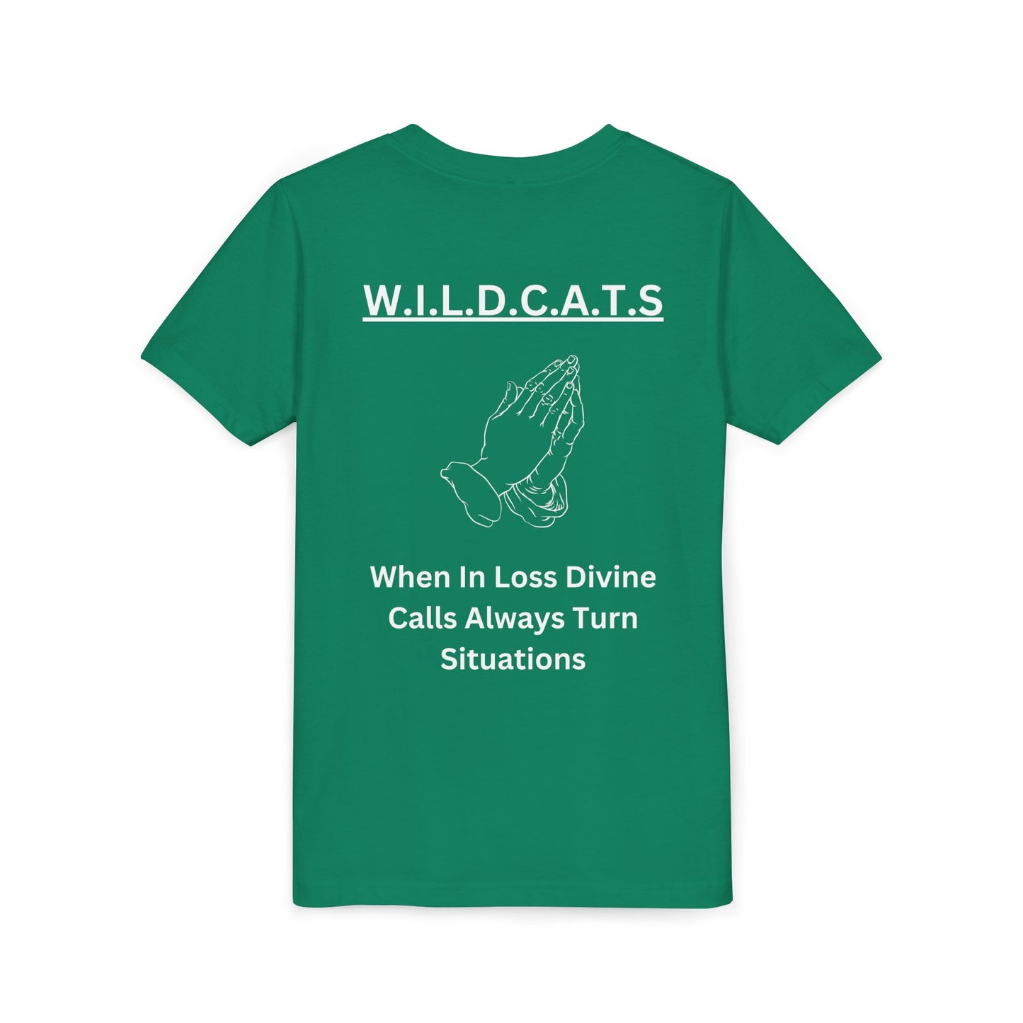 Youth Wildcats Christian White Letters & Picture