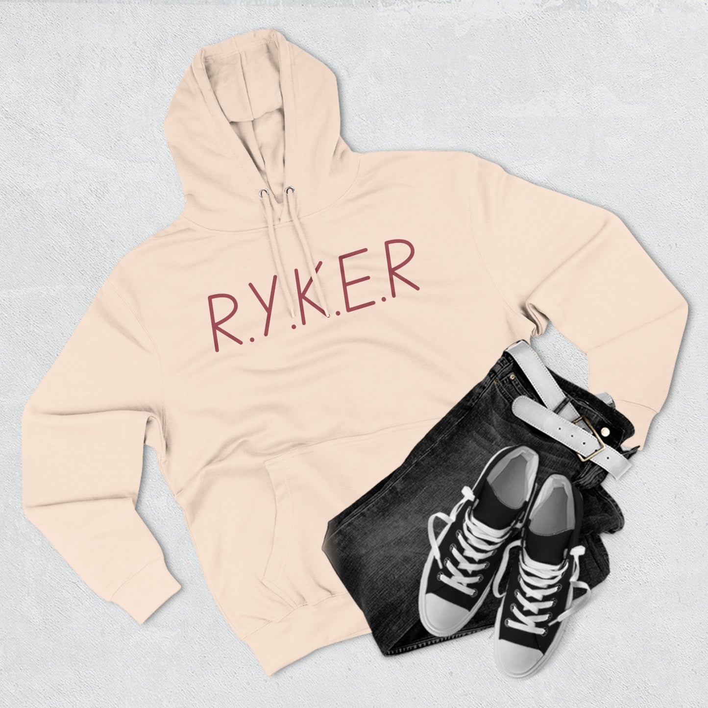 RYKER Christian Marron Letters Hoodie