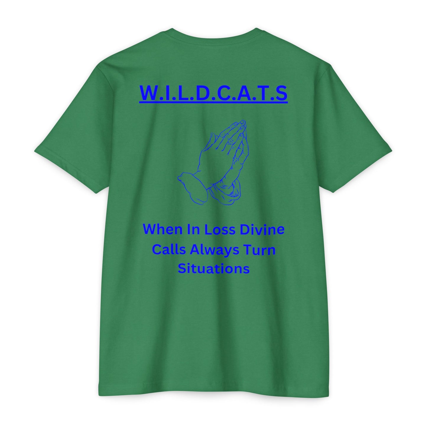 Wildcats Christian Blue Letters & Picture