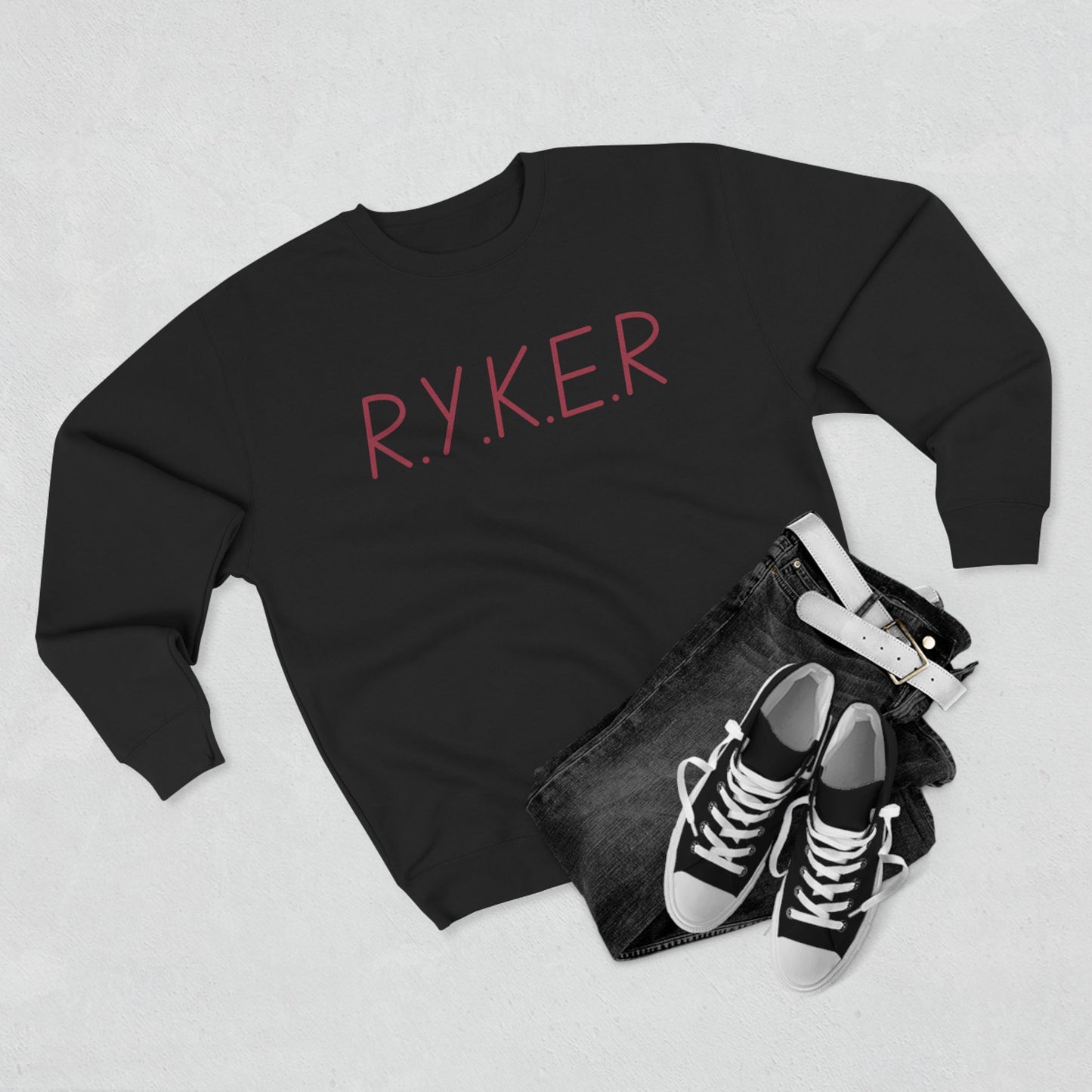 RYKER Christian Marron Letters Crewneck