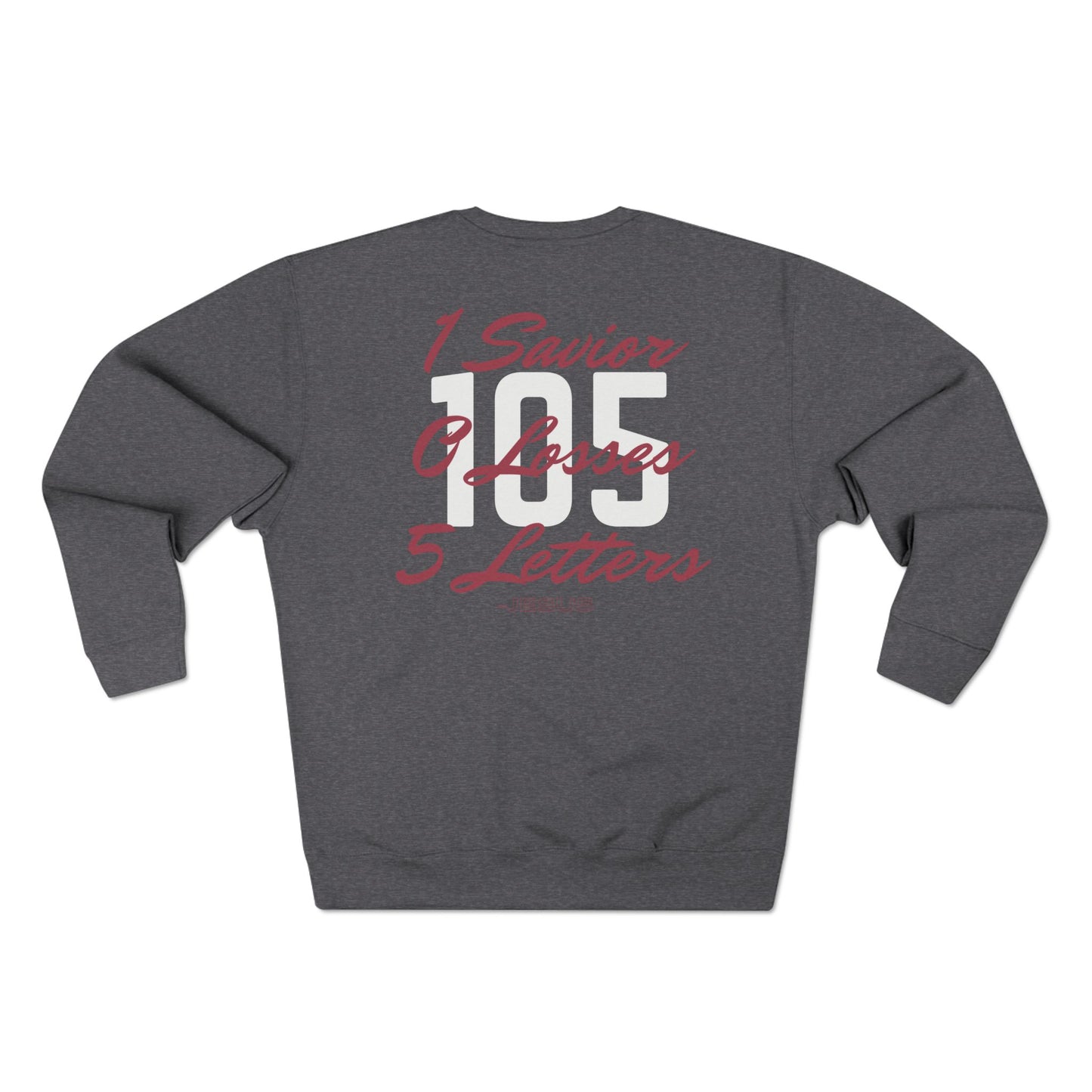 Adult 105 Christian Marron and White Letters Crewneck
