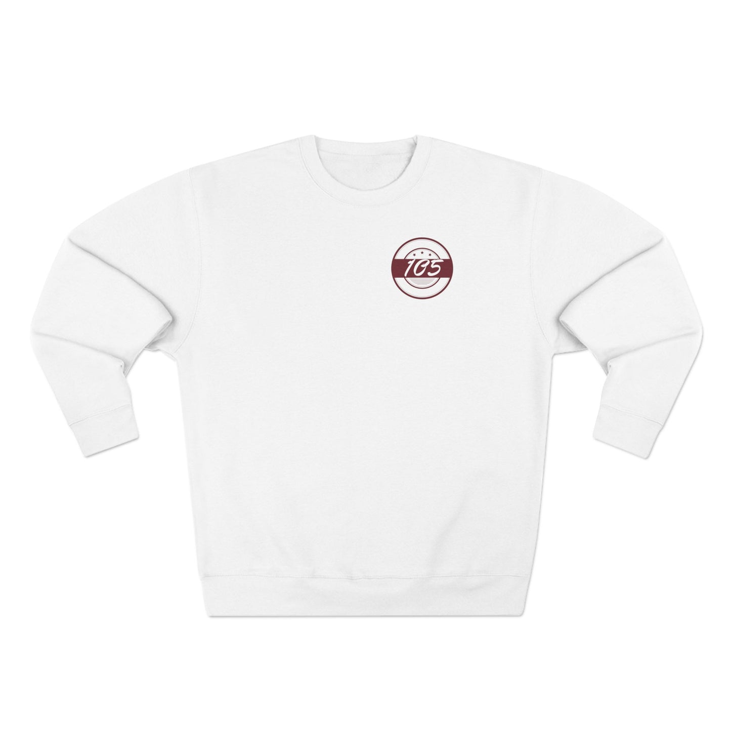 Adult 105 Christian Marron and White Letters Crewneck