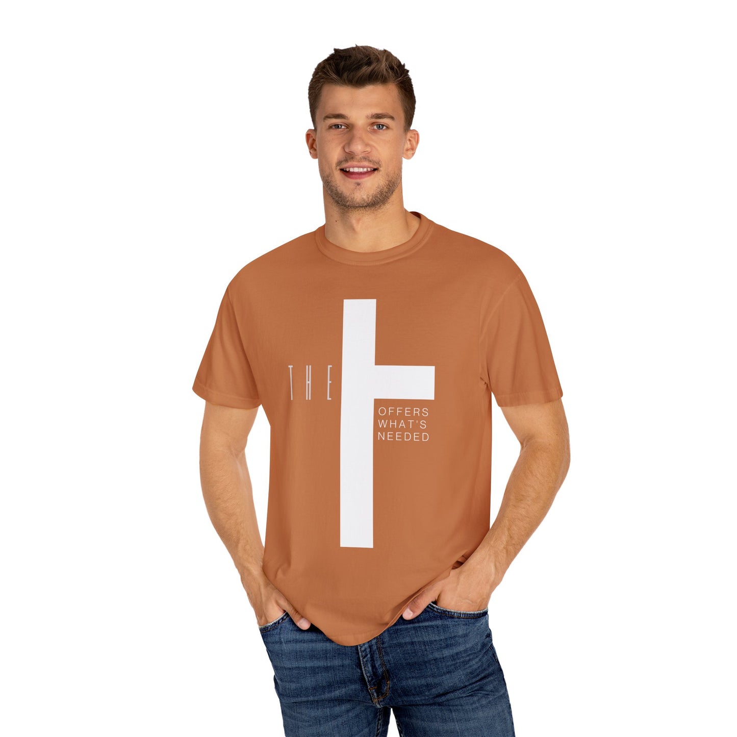 Adult T-Town Christian White Letters & Cross