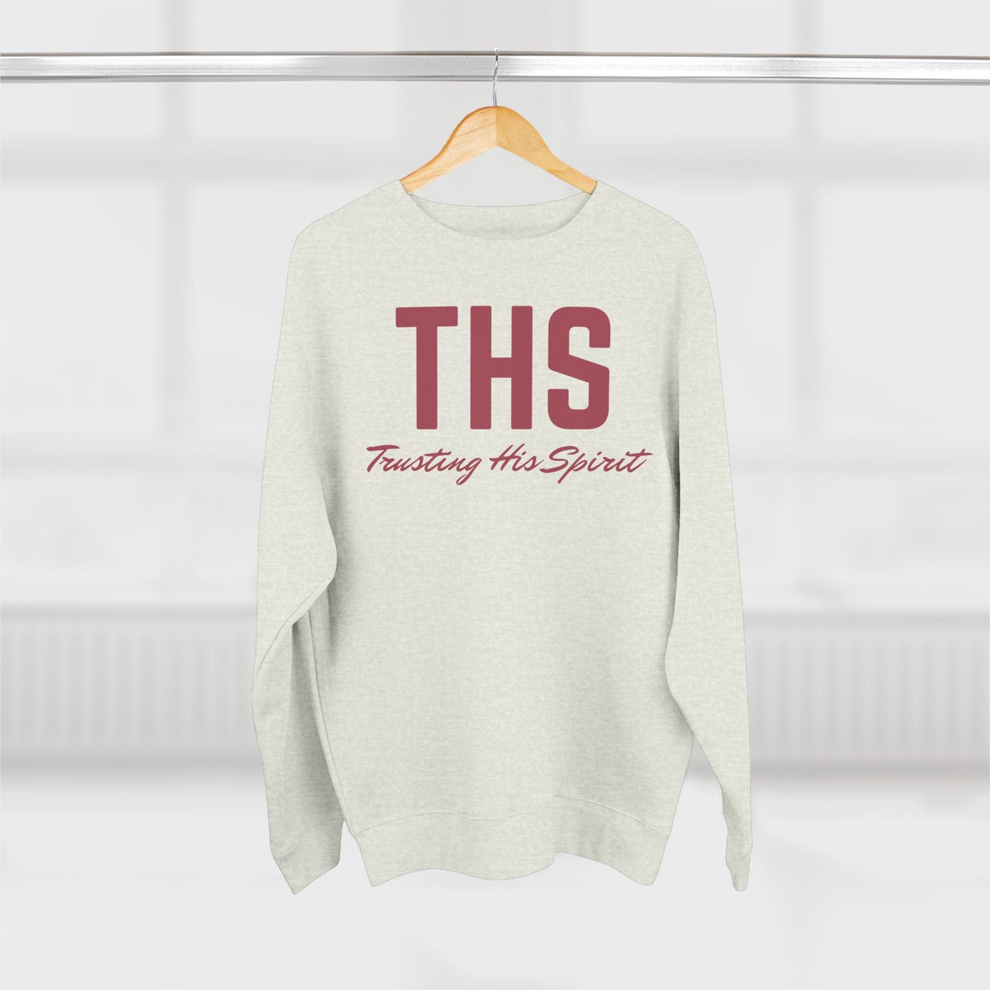 Adult THS Christian Marron Letters Crewneck