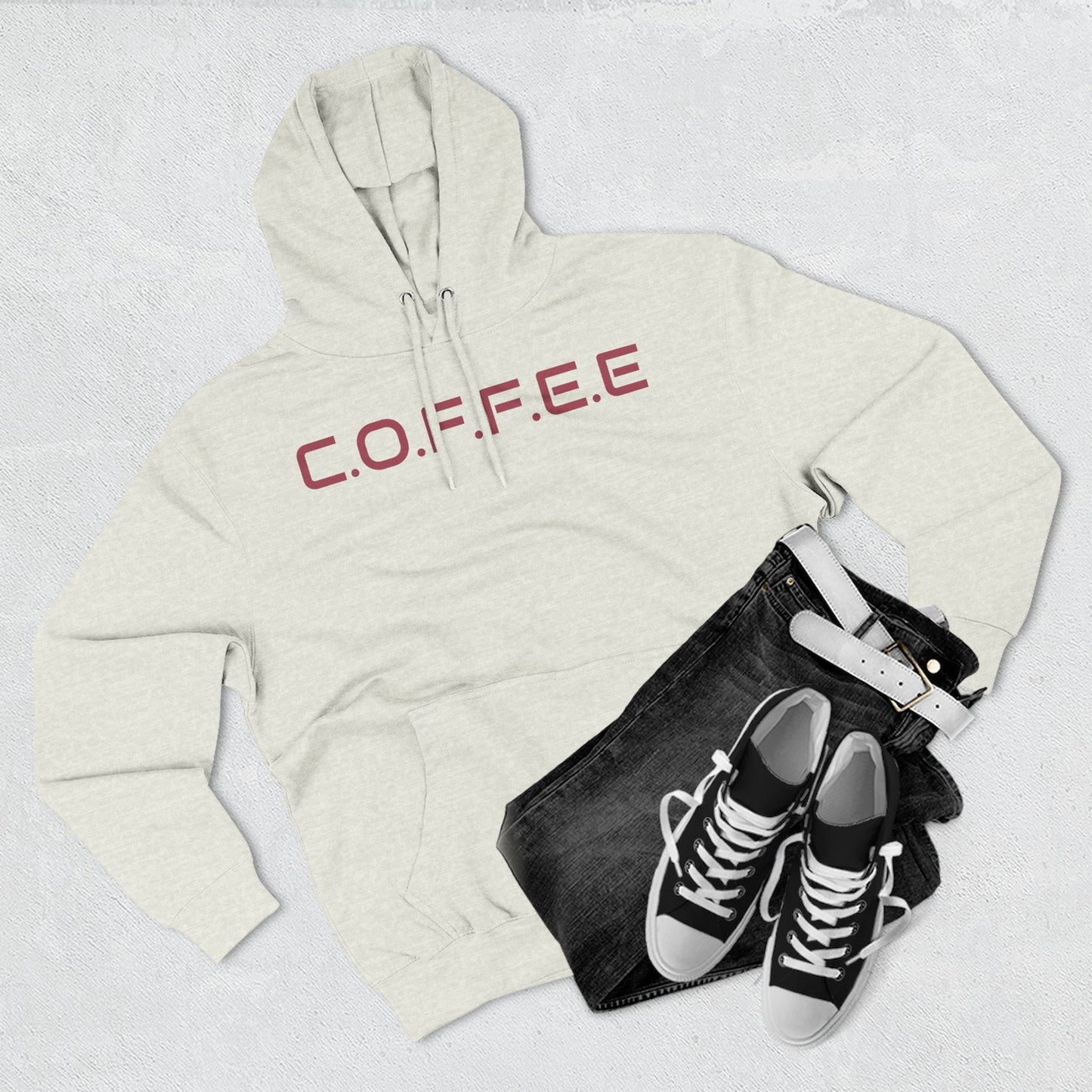 Adult Coffee Christian Marron Words Only Hoodie