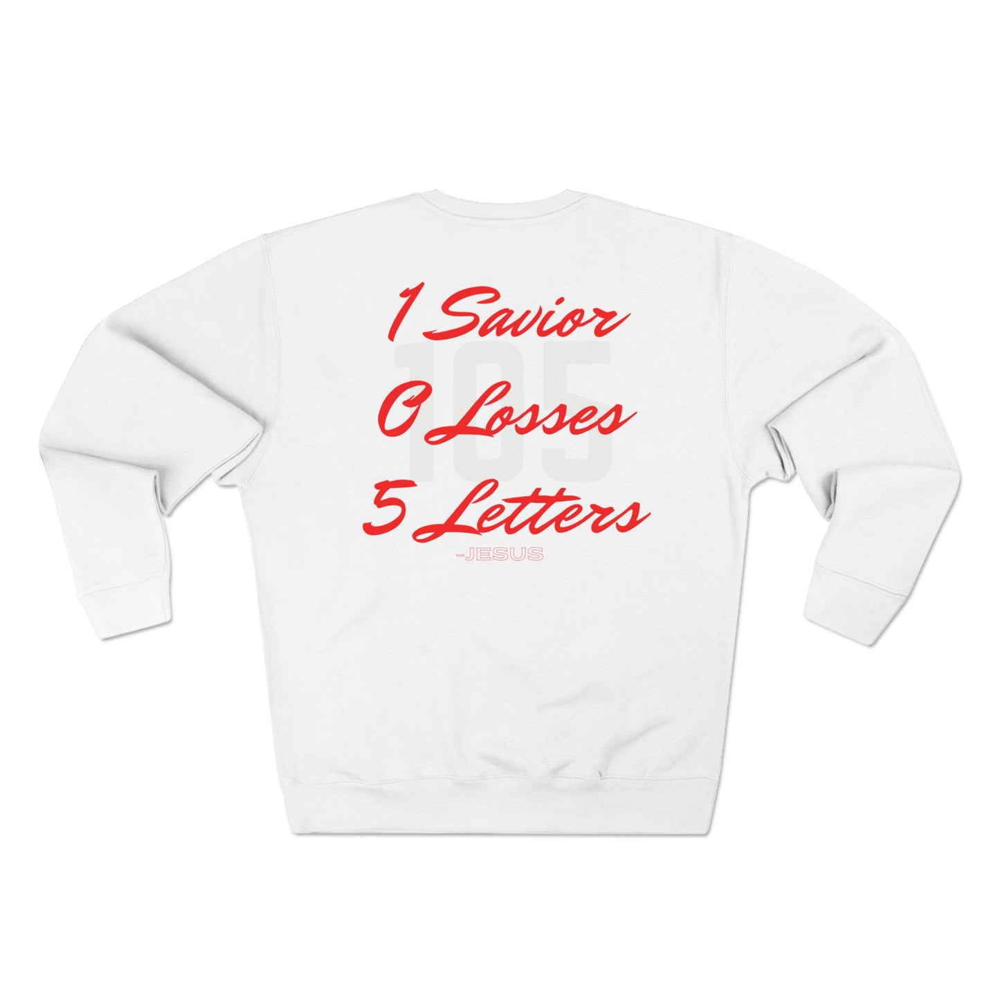 Adult 105 Christian Red and White Letters Crewneck