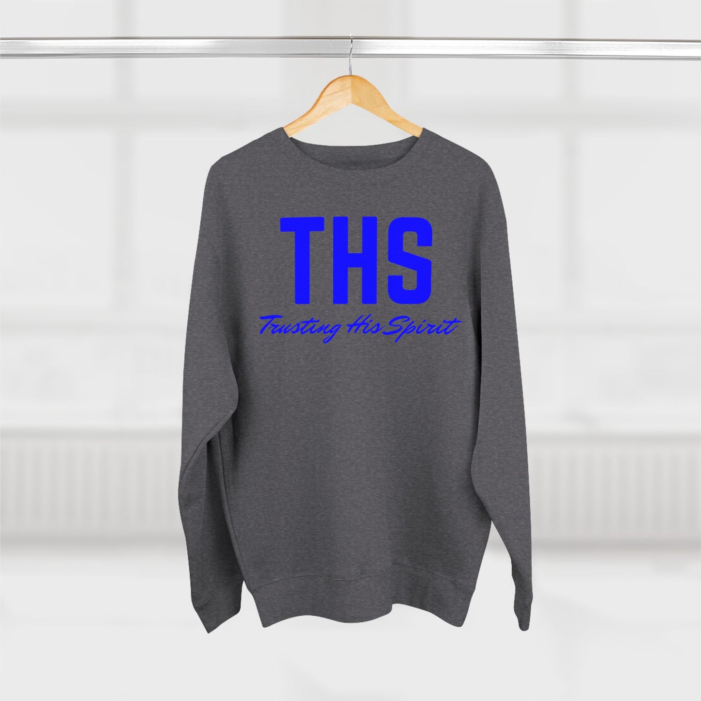 Adult THS Christian Blue Letters Crewneck
