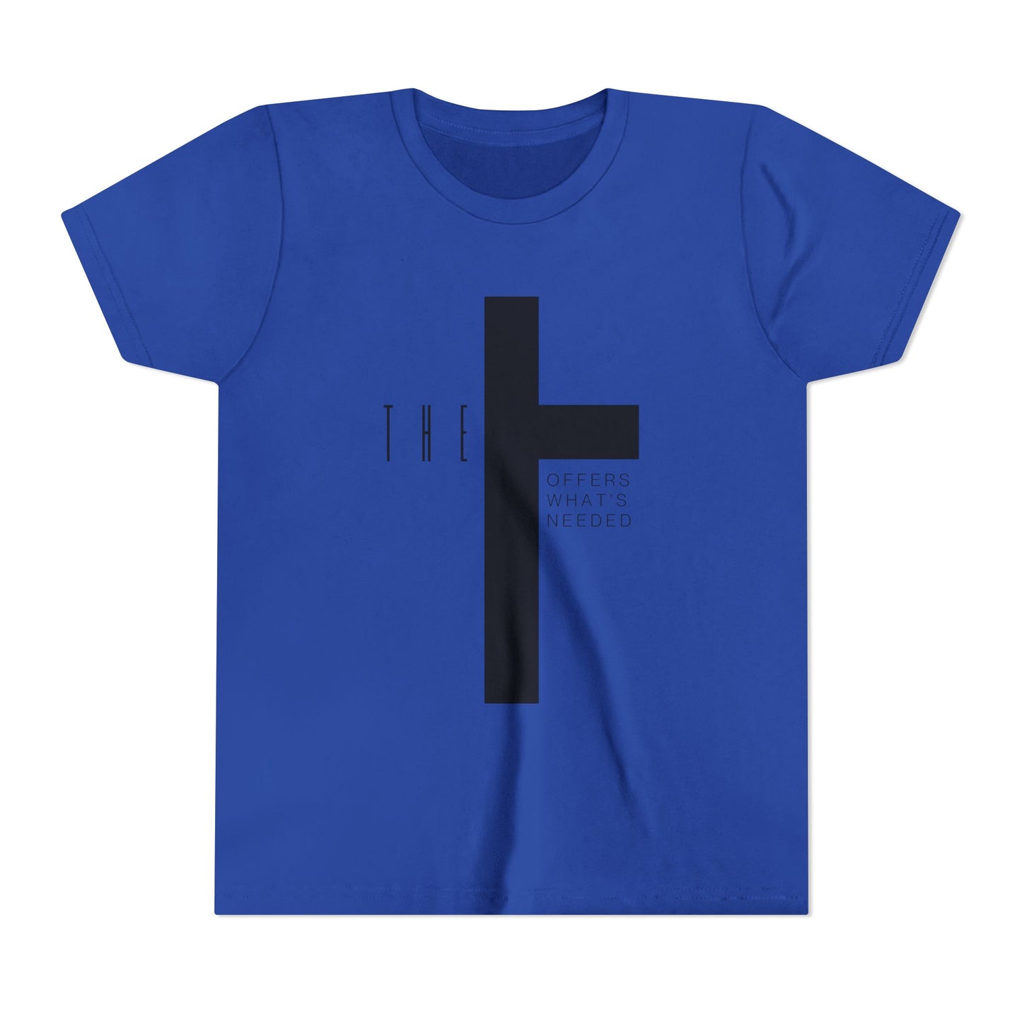 Youth T-Town Christian Black Letters & Cross