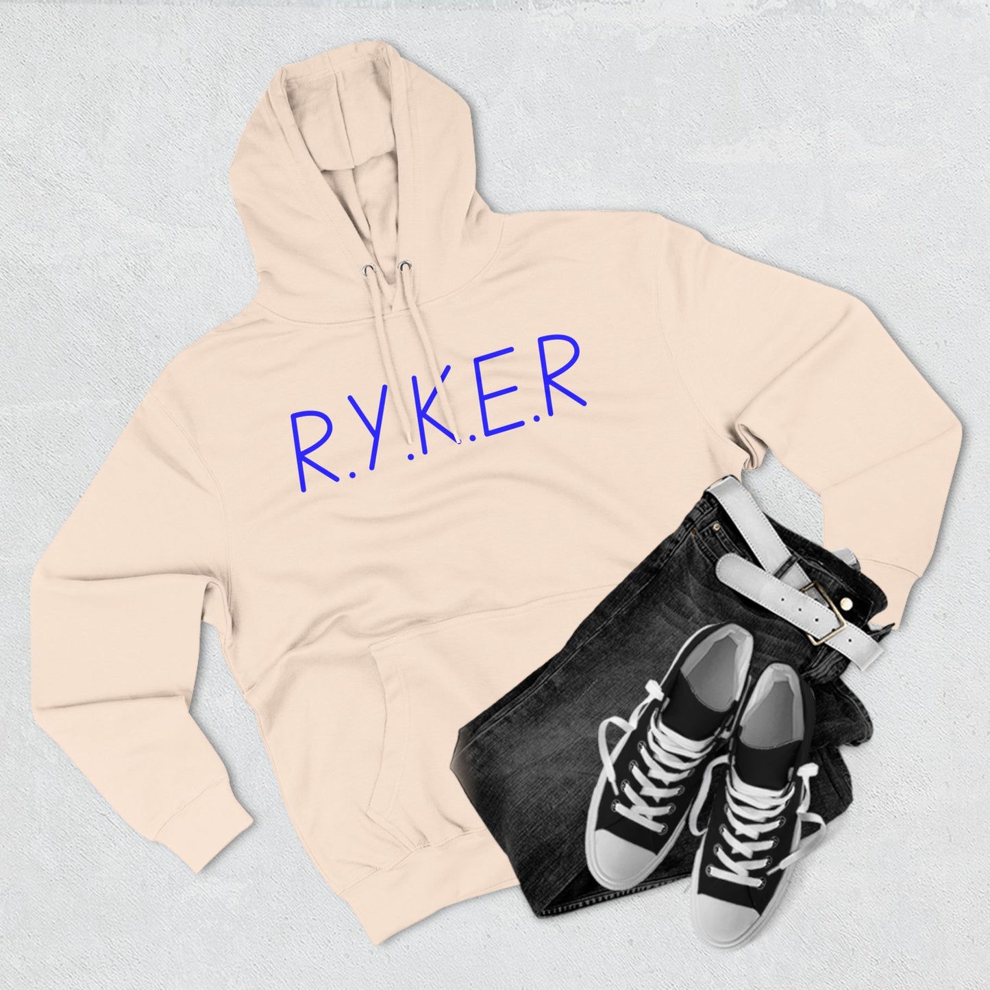 RYKER Christian Blue Letters Hoodie