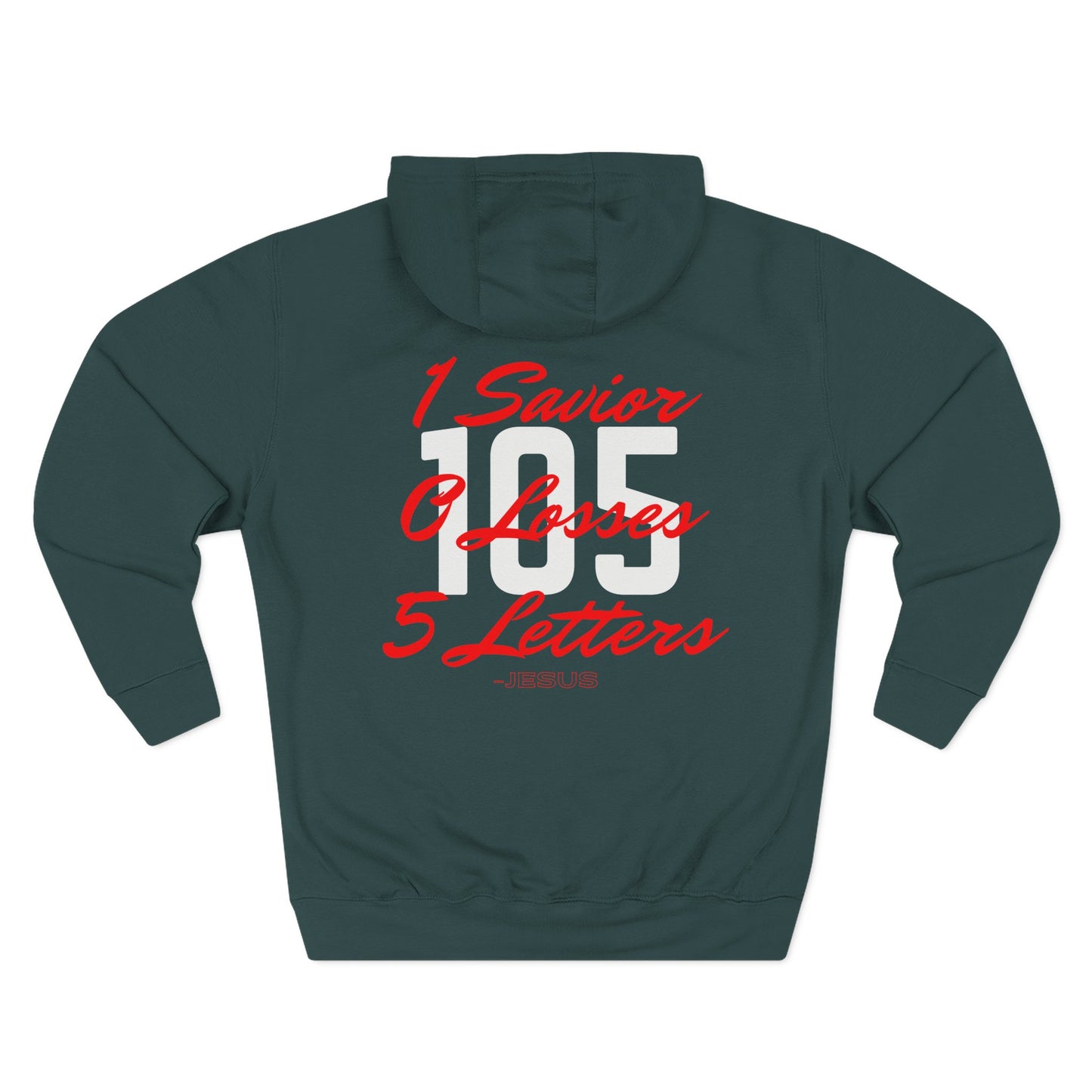 Adult 105 Christian Red and White Letters Hoodie