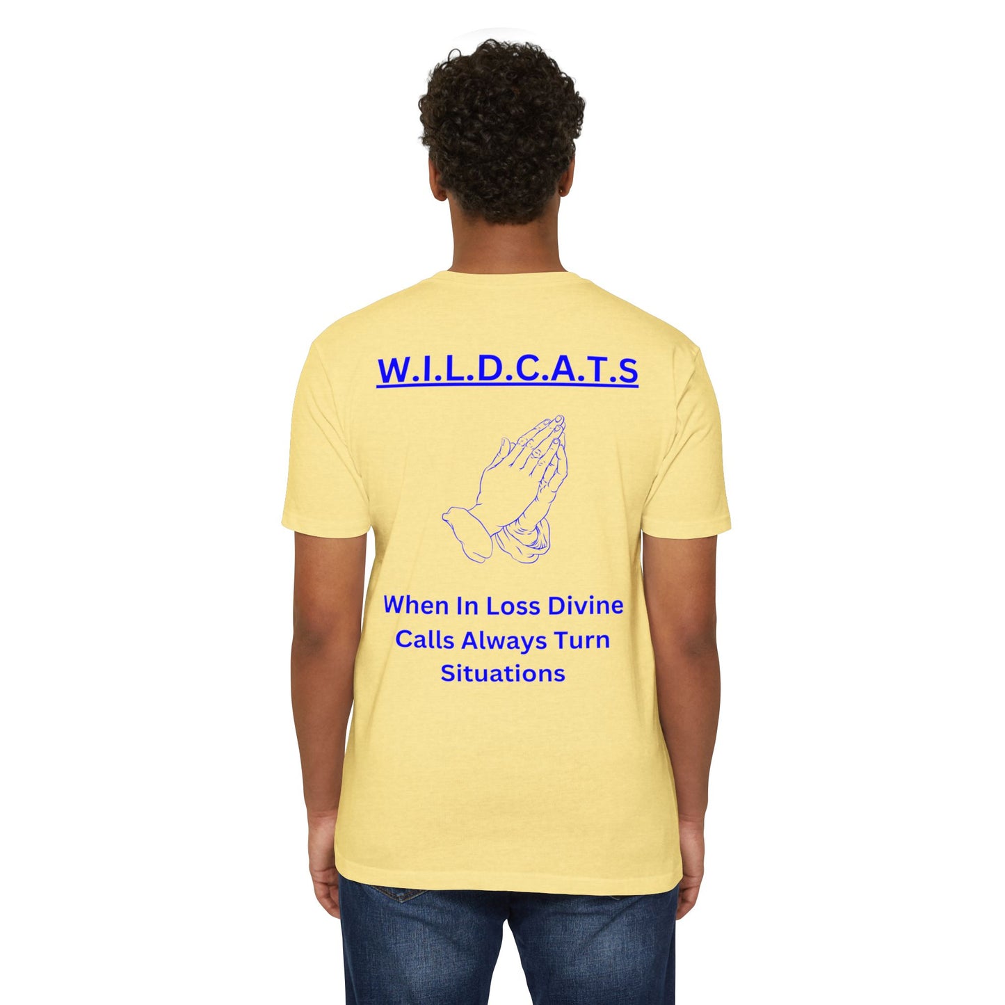 Wildcats Christian Blue Letters & Picture
