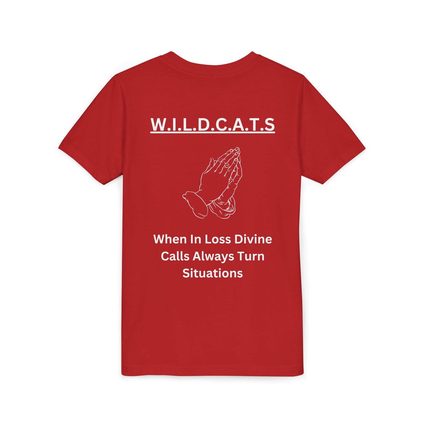 Youth Wildcats Christian White Letters & Picture