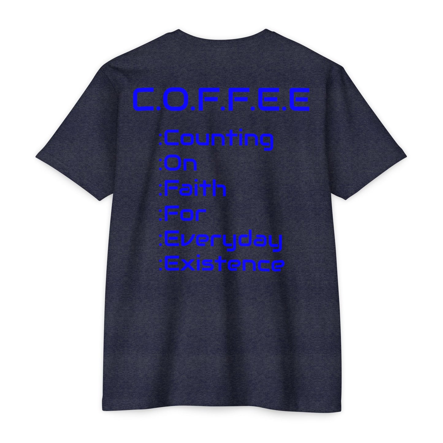 Adult Coffee Christian Blue Words Only Blended