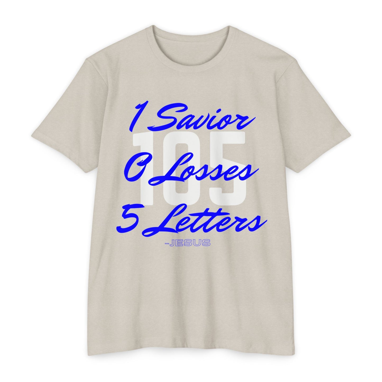 Adult 105 Christian Blue and White Letters Blended